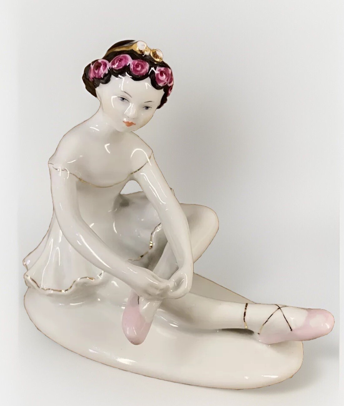 Ballerina Mashenka Russian Girl Porcelain Figurine VTG By Lomonosov \