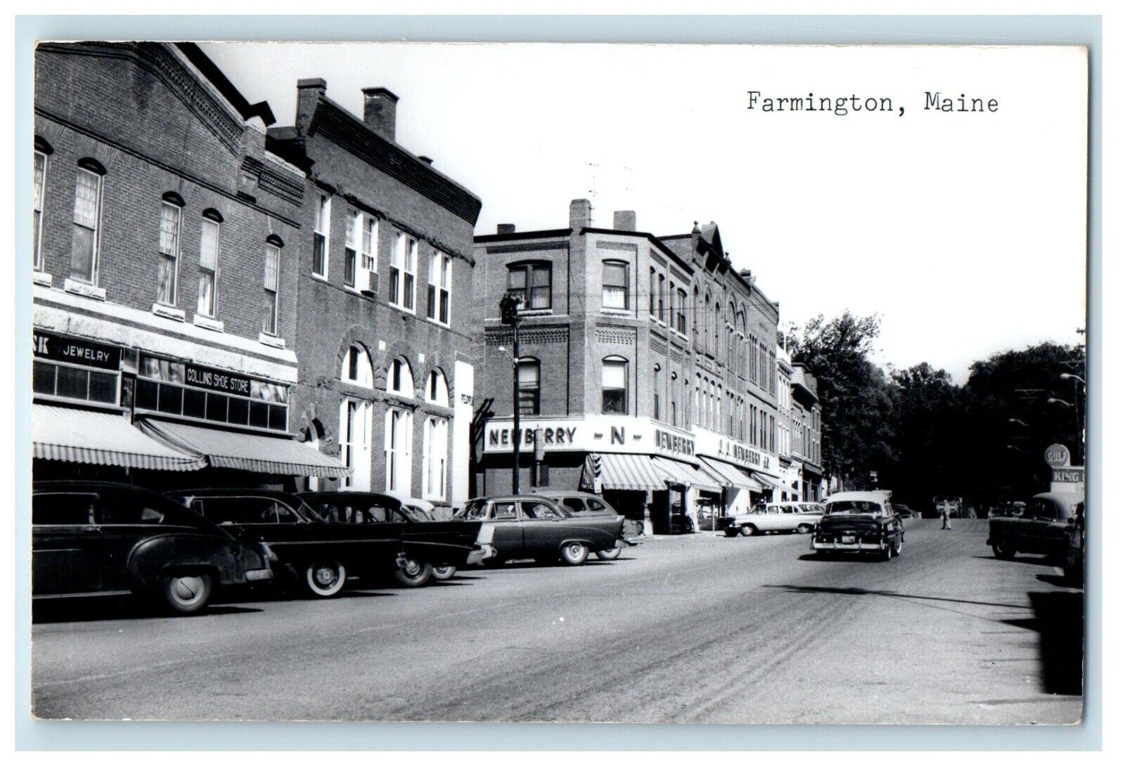 c1950\'s Street View Card Store Building Farmington Maine ME RPPC Photo Postcard