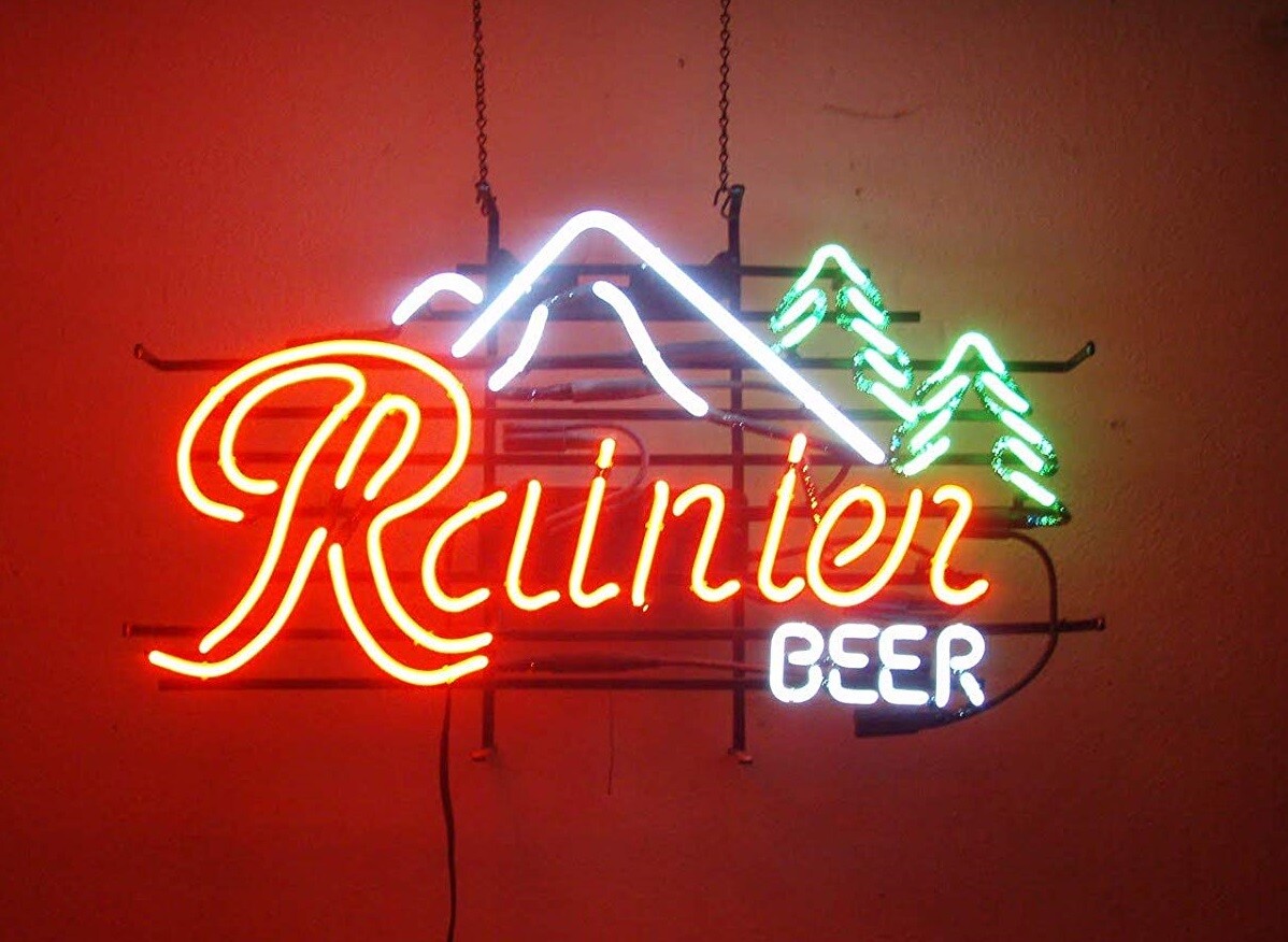 New Rainier Beer Mountain Neon Light Sign 17\