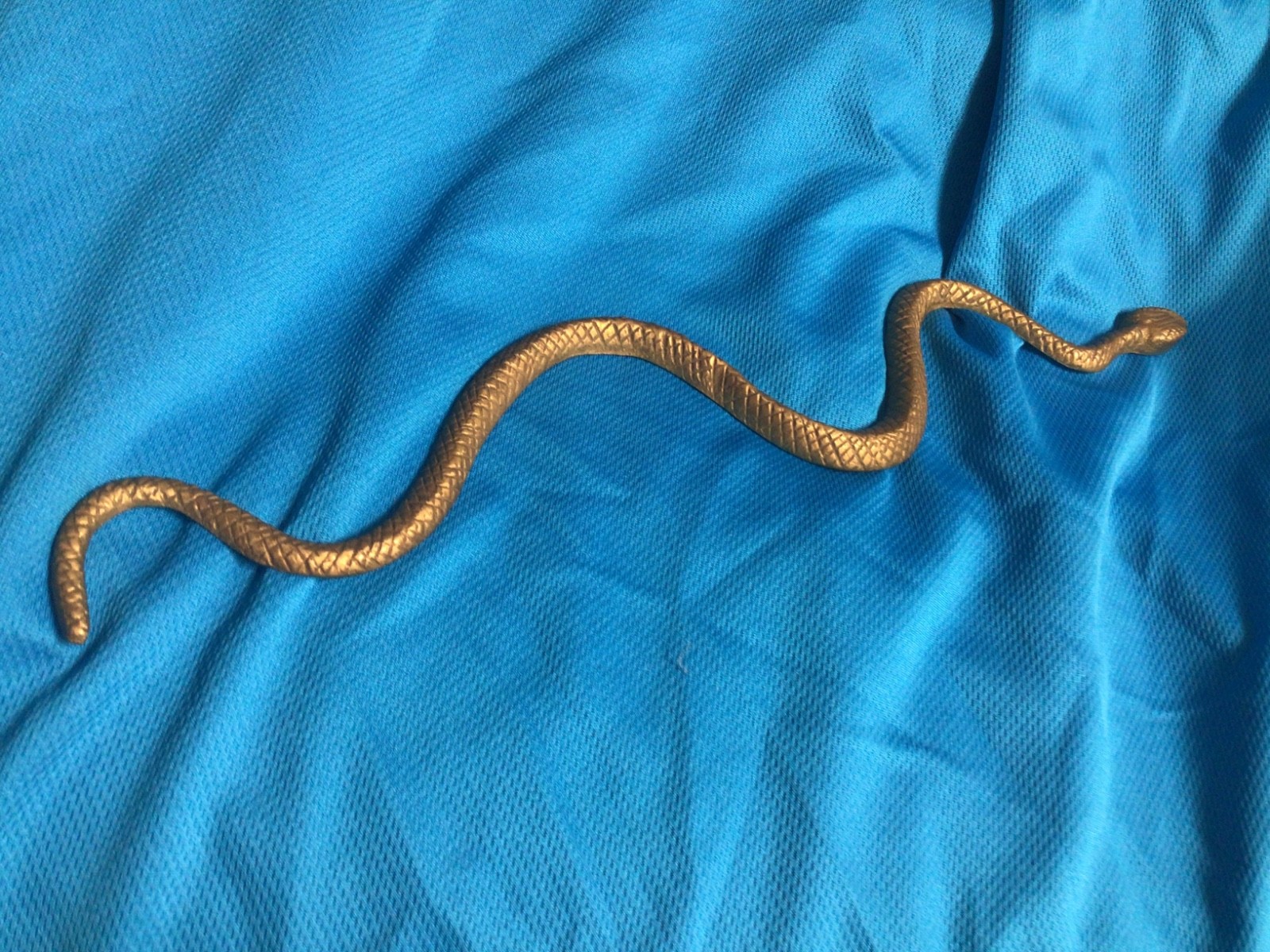 Vtg Art Deco Cast Brass Snake Form Serpentine Art Sculpture / Cleopatra Egyptian