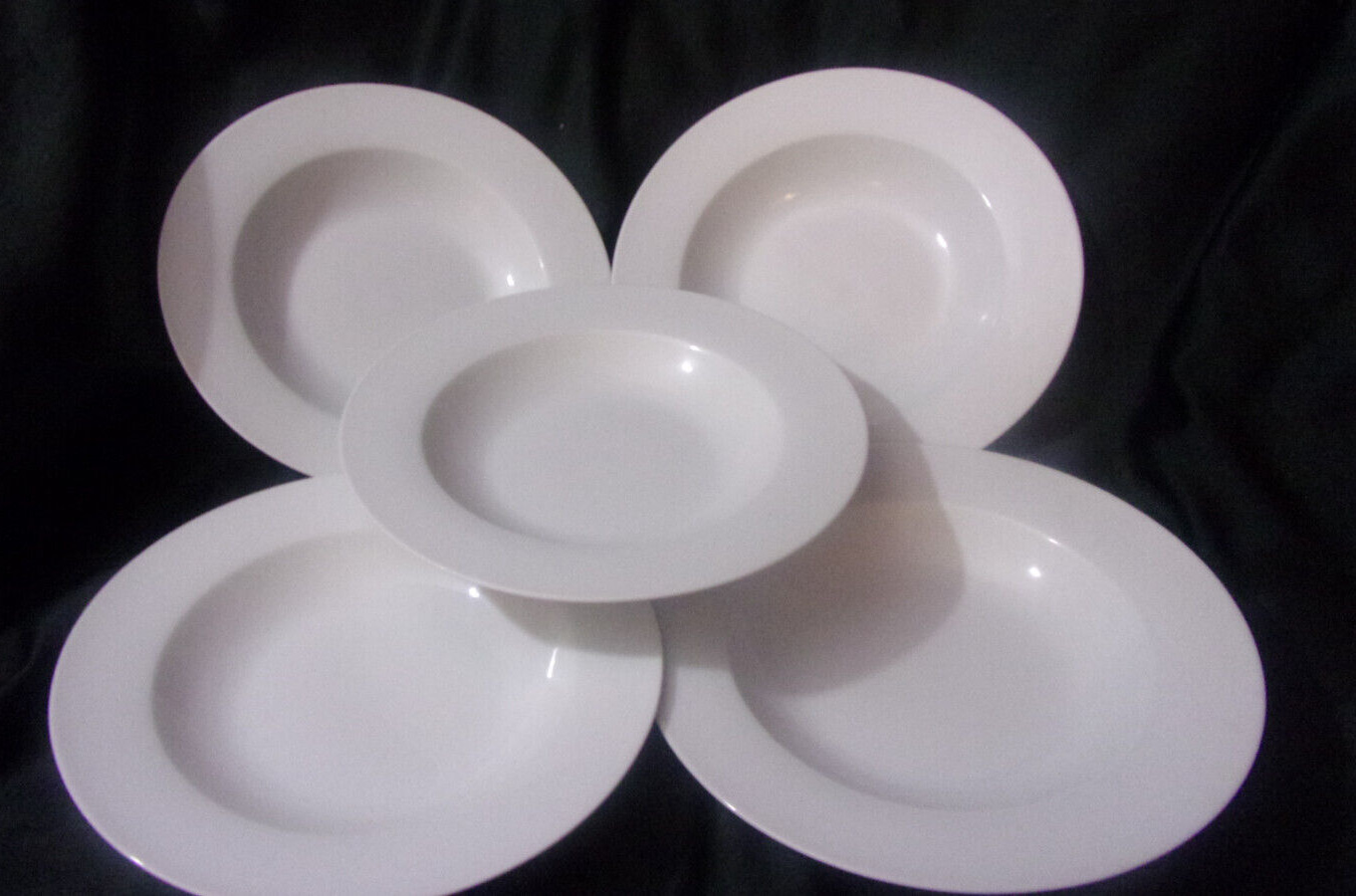 [lot of 5] ~10 Strawberry Street Classic White Porcelain rimmed soup/salad Bowls