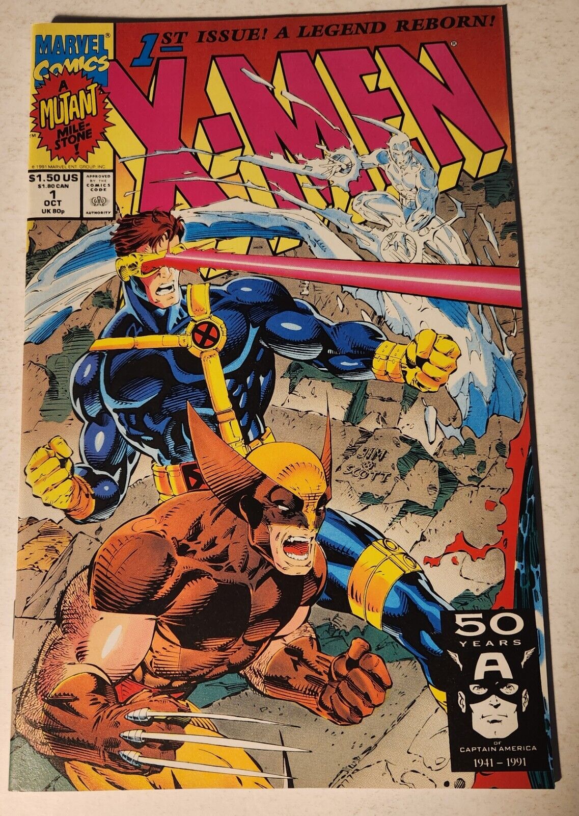 X-Men #1 Cover C Cyclops Wolverine (1991) ~Marvel ~Jim Lee art High Grade Unread
