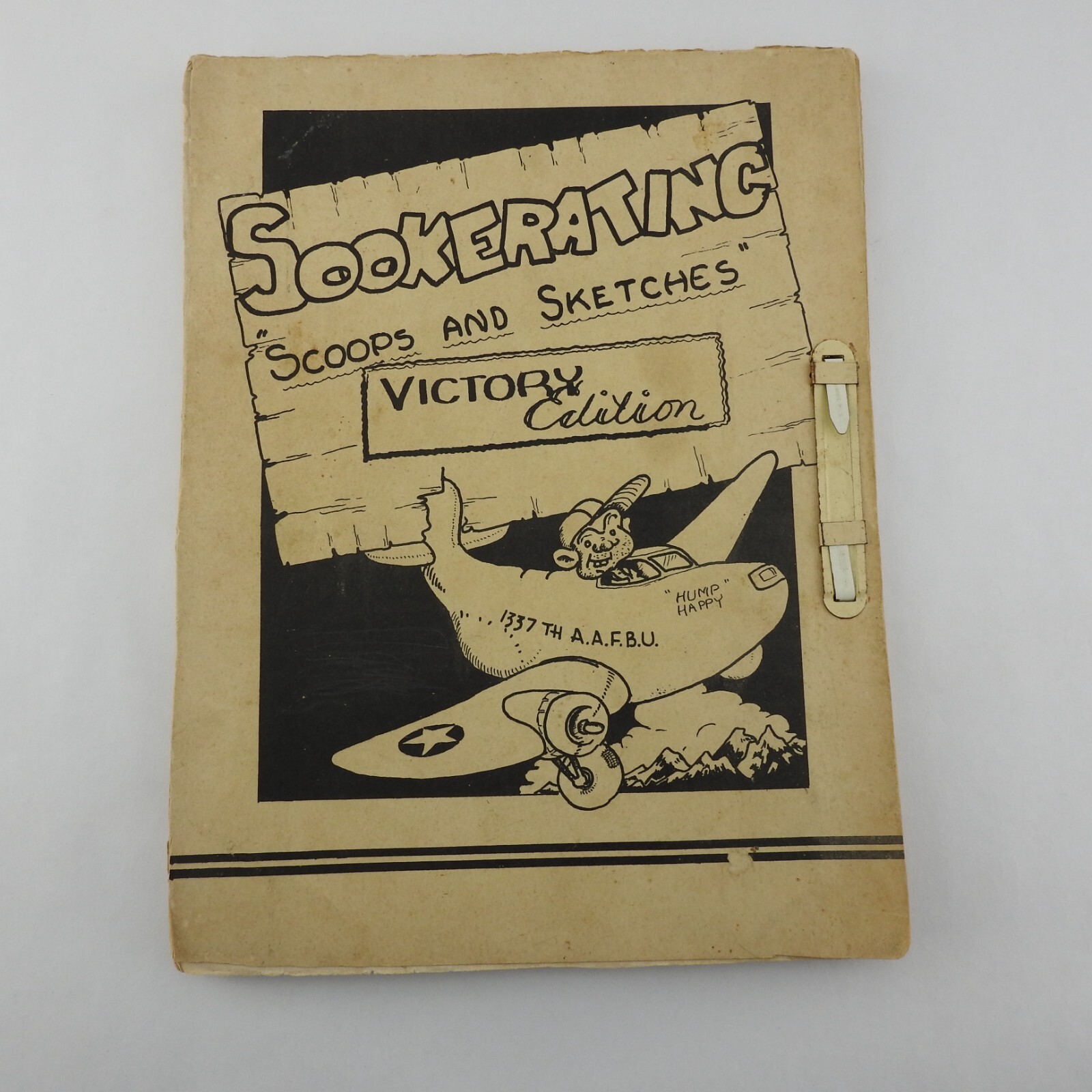 Vintage WW2 1337TH Army AirForce Base Unit Sookerating Scoops Cartoon Military