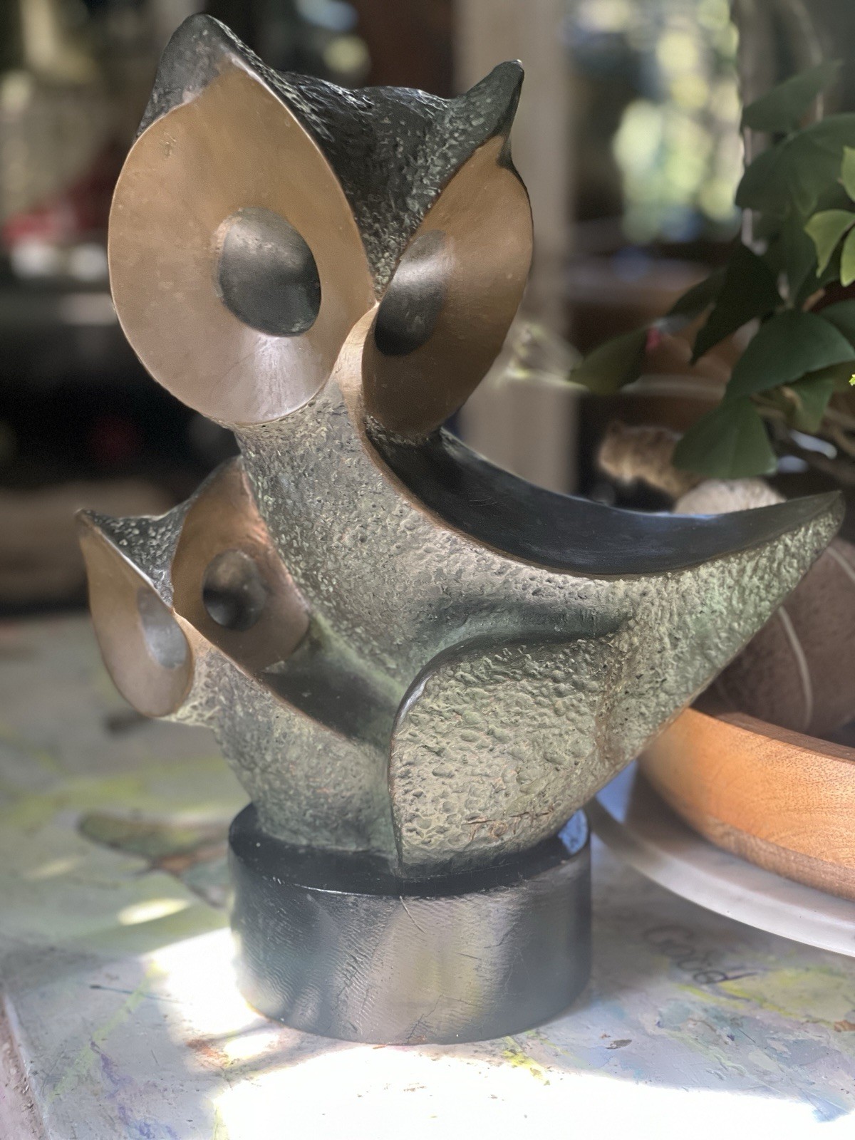 RARE Istvan Toth Mid Century Modern Sculpture Hollywood Stylized Owl 1/7