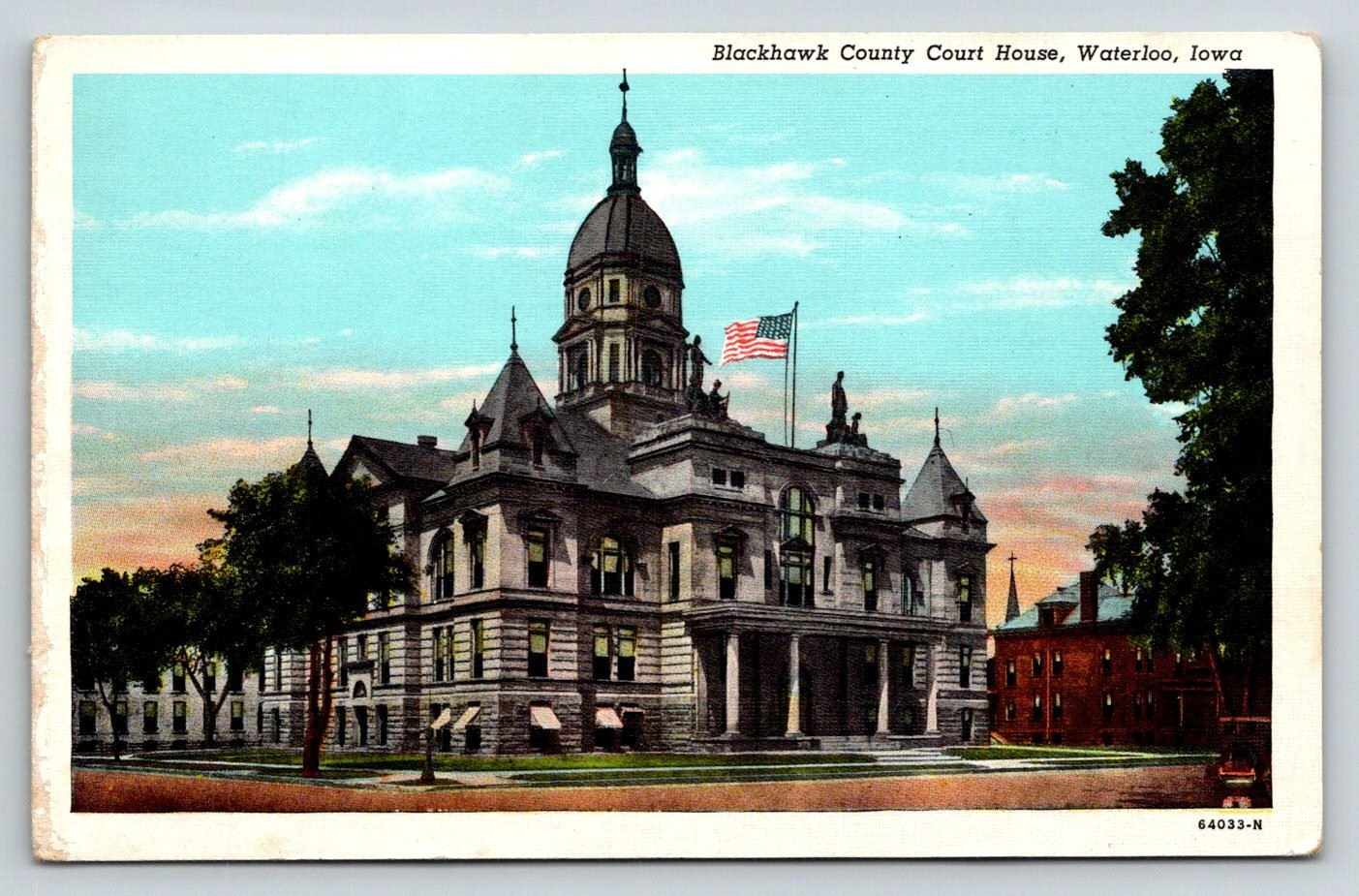 Vintage Curteich Postcard Blackhawk County Court House Waterloo Iowa Vintage Curteich Postcard Blackhawk County Court House Waterloo Iowa