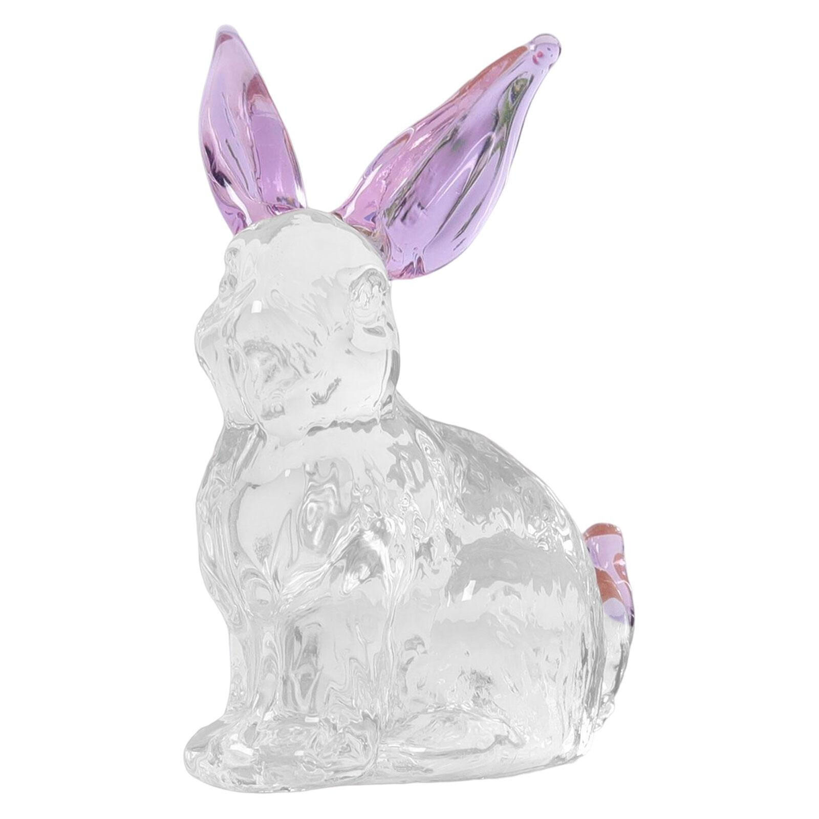 Crystal Bunny Figurine Easter Decoration Glass Art Rabbit Statue Ornaments