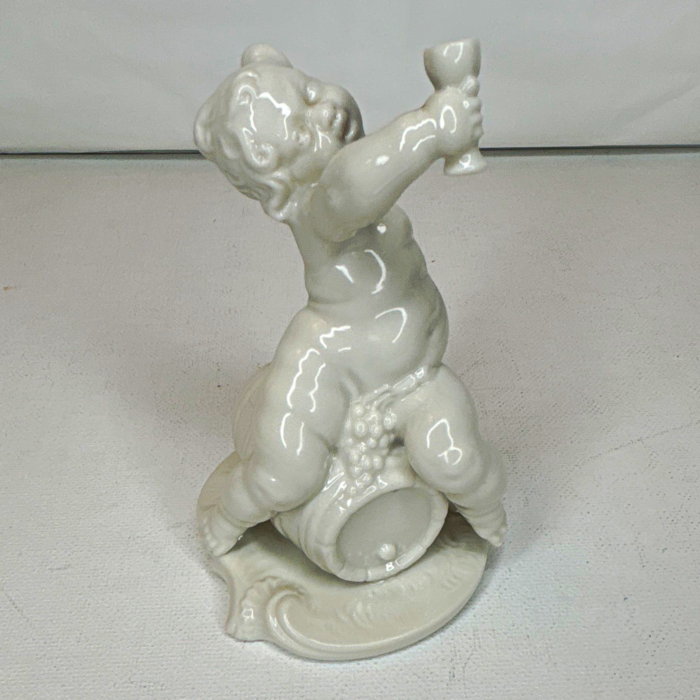 Nymphenburg Blanc de Chine Porcelain Seated Figure After Bustelli 4.25” Germany
