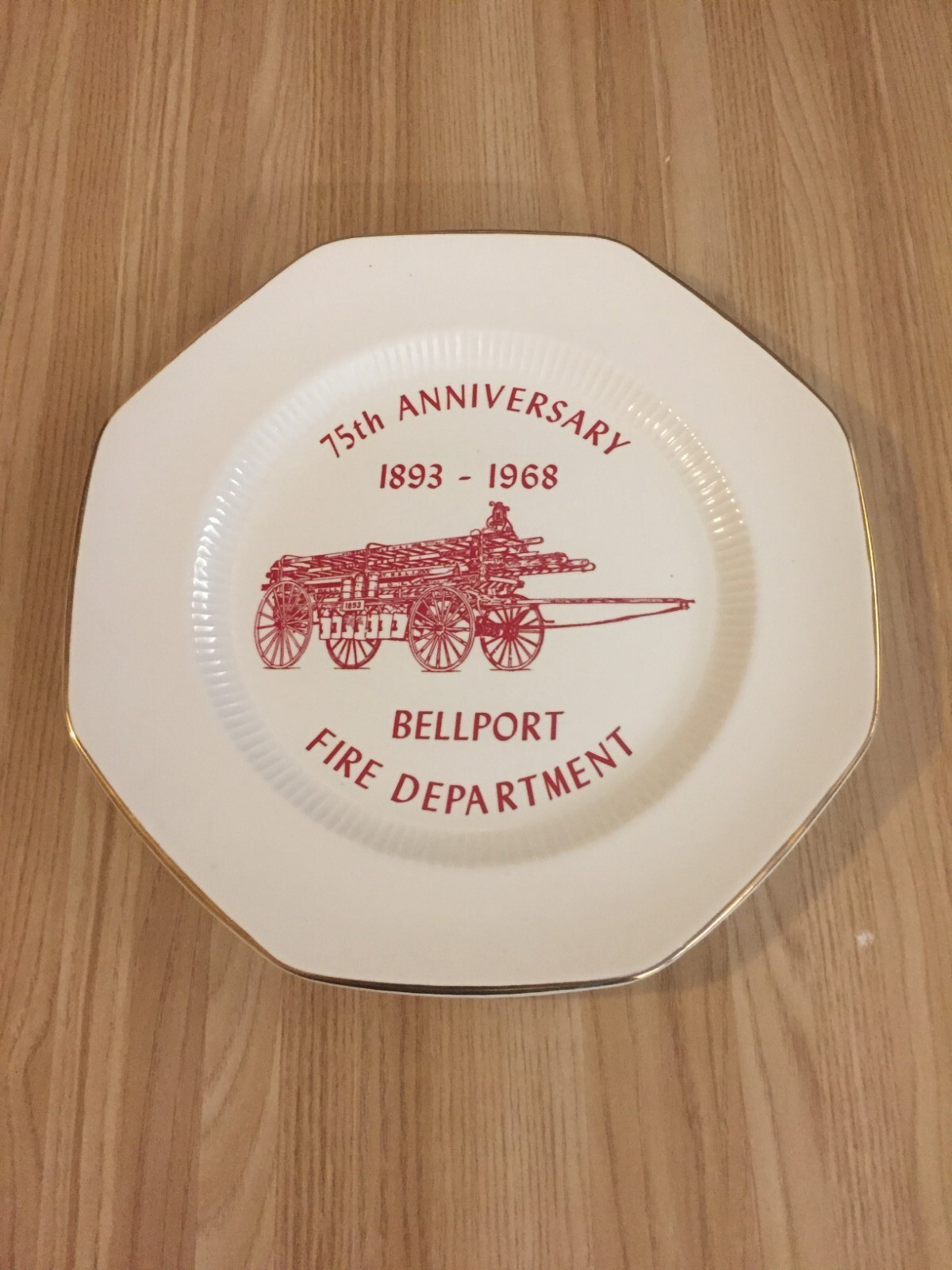 Bellport Long Island Fire Department vintage 1968 collectible plate