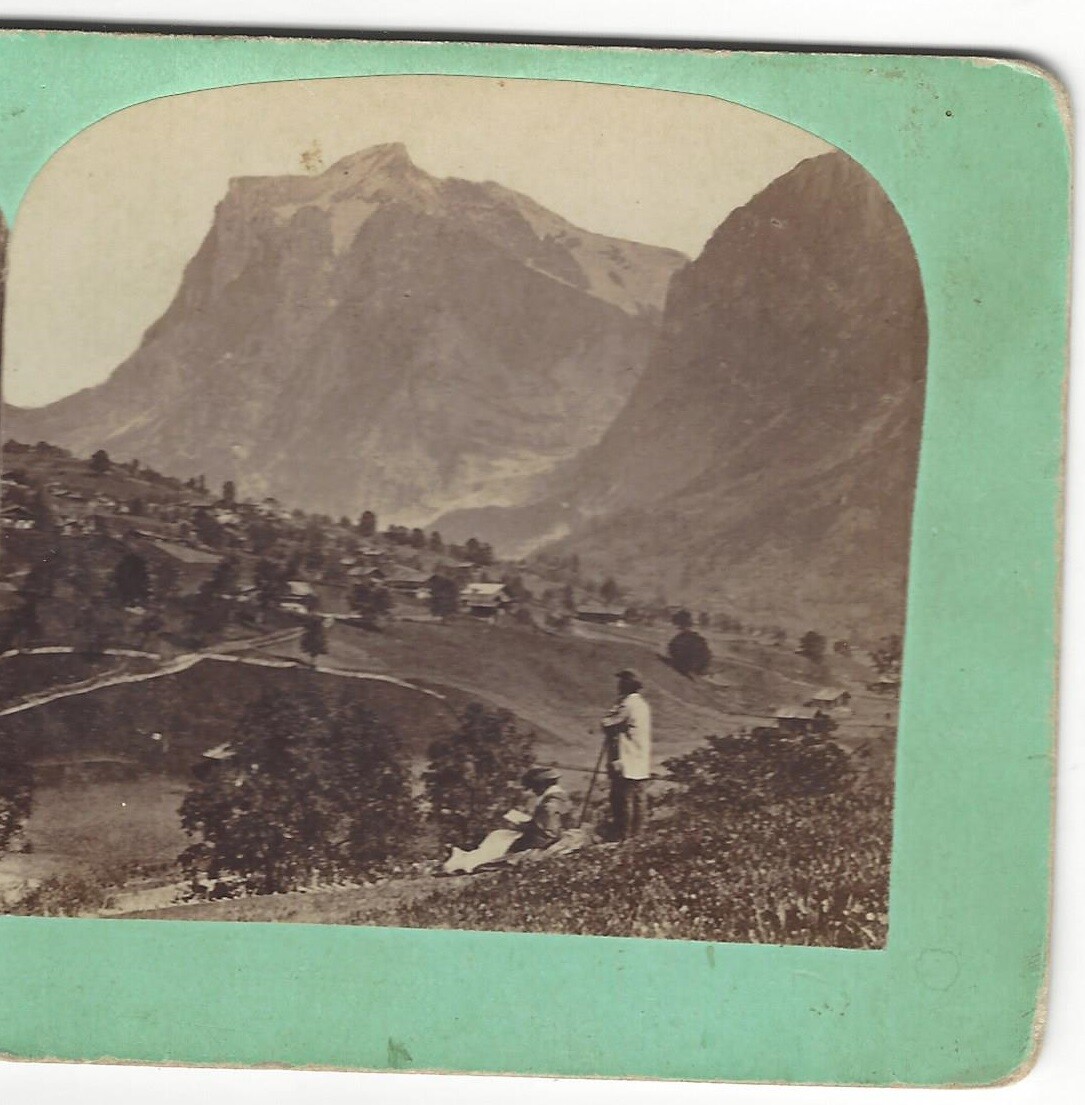 Wetterhorn, Valley of the Grindelwald, Switzerland, Circa 1860\'s Stereoview Wetterhorn, Valley of the Grindelwald, Switzerland, Circa 1860\'s Stereoview