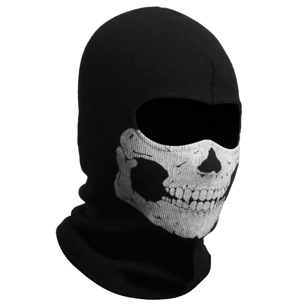 Nuoxinus Black Balaclava Ghosts Skull Full Face Mask for One Size,