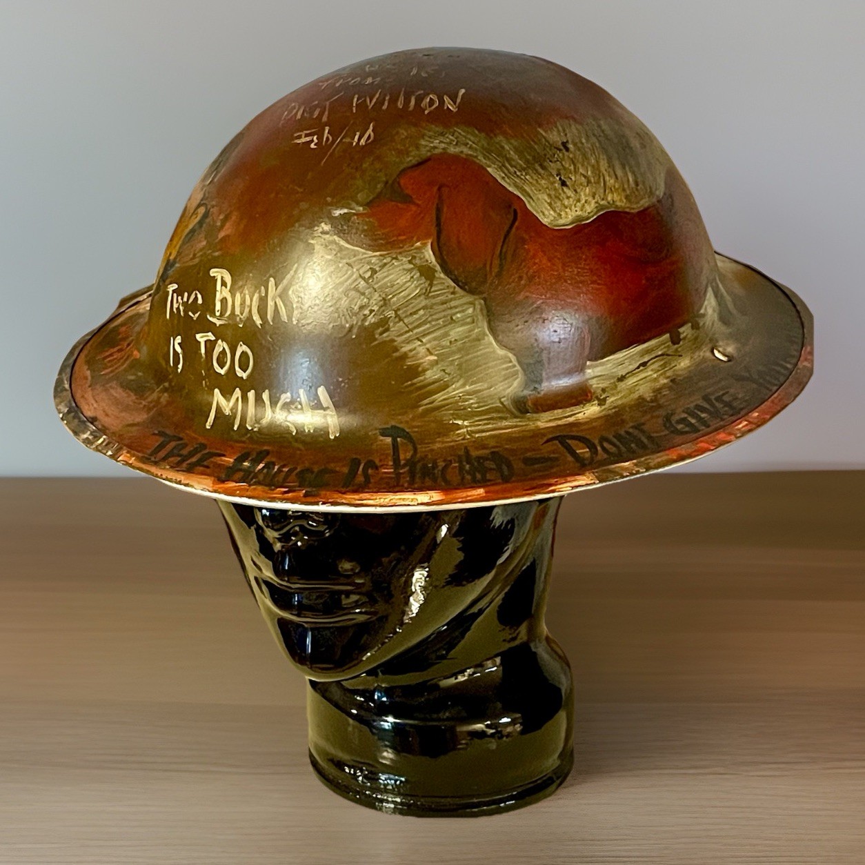Rare British GSW J MK1 1941 Helmet Trench Art Hand Painted Military Army WWI WWI