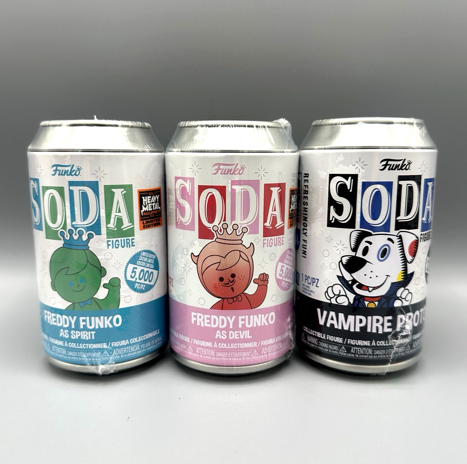🔥 Funko Soda Heavy Metal Halloween Freddy Devil Spirit Proto 3-Pack LE GITD