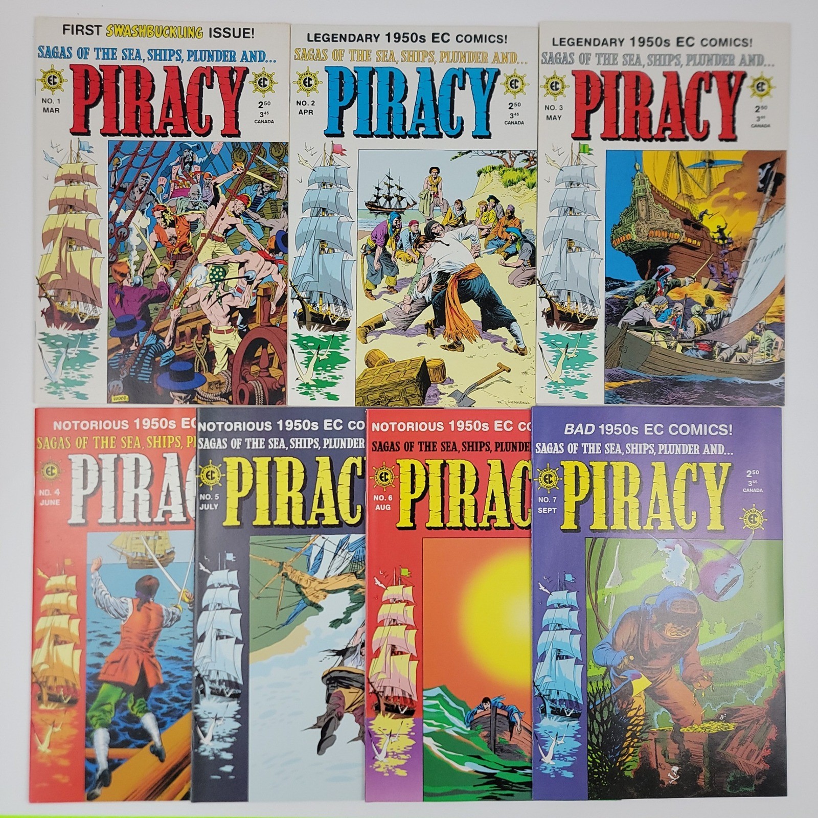 Piracy EC Comic Book Lot of 7 Gladstone Reprint Issues 1-7 High Grade (1998)