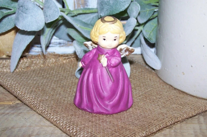 Vintage Bisque China Angel Bell ~ Collectible Bells