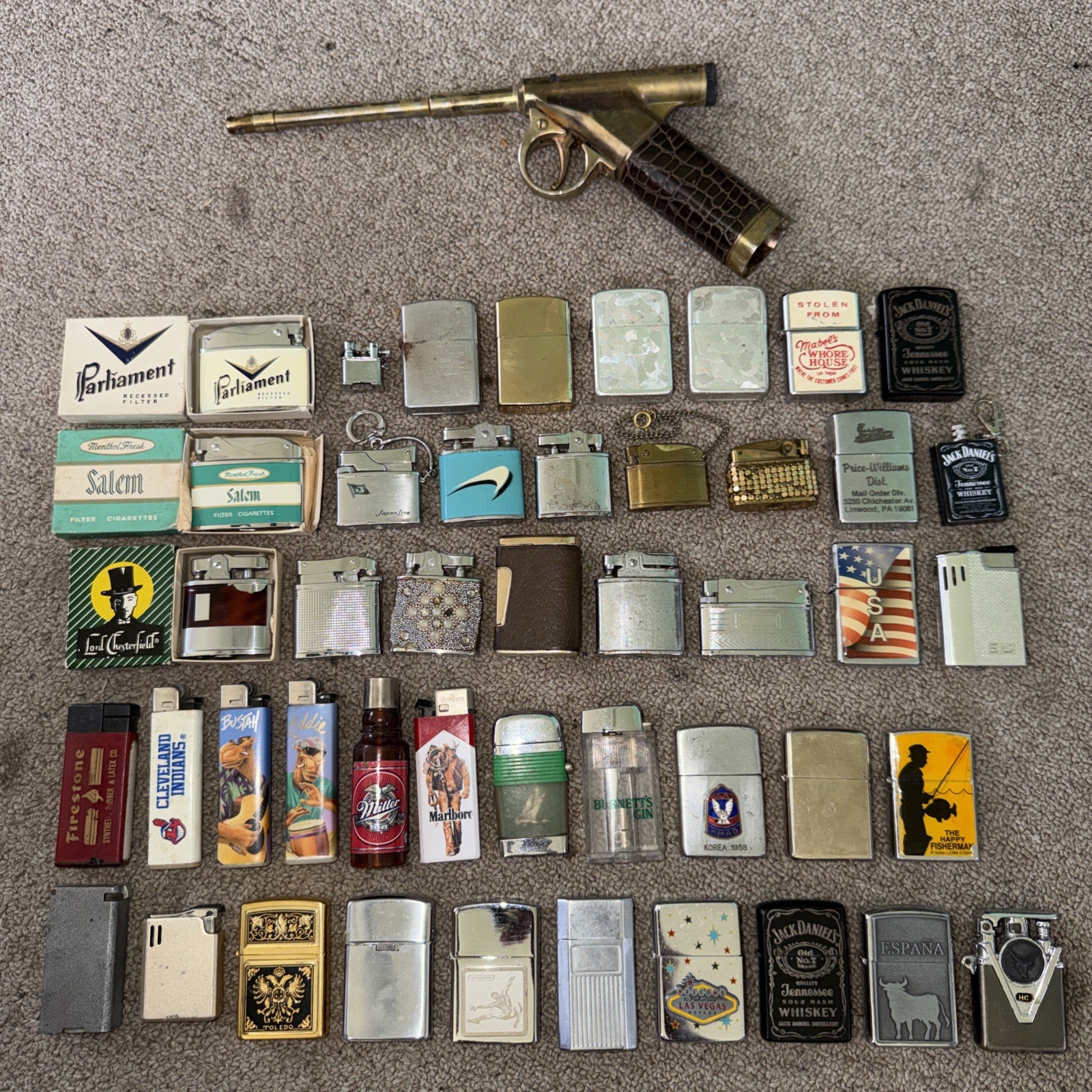 Vintage Lot Of (46) Lighters Untested Colibri Ronson Emerson Penguin Omega EUC