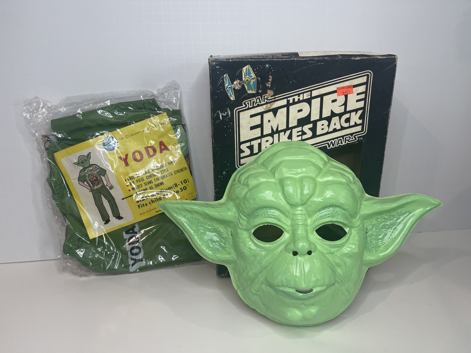 Star Wars 1980 Vintage Yoda Halloween Mask Ben Cooper Empire Strikes Back Medium Star Wars 1980 Vintage Yoda Halloween Mask Ben Cooper Empire Strikes Back Medium