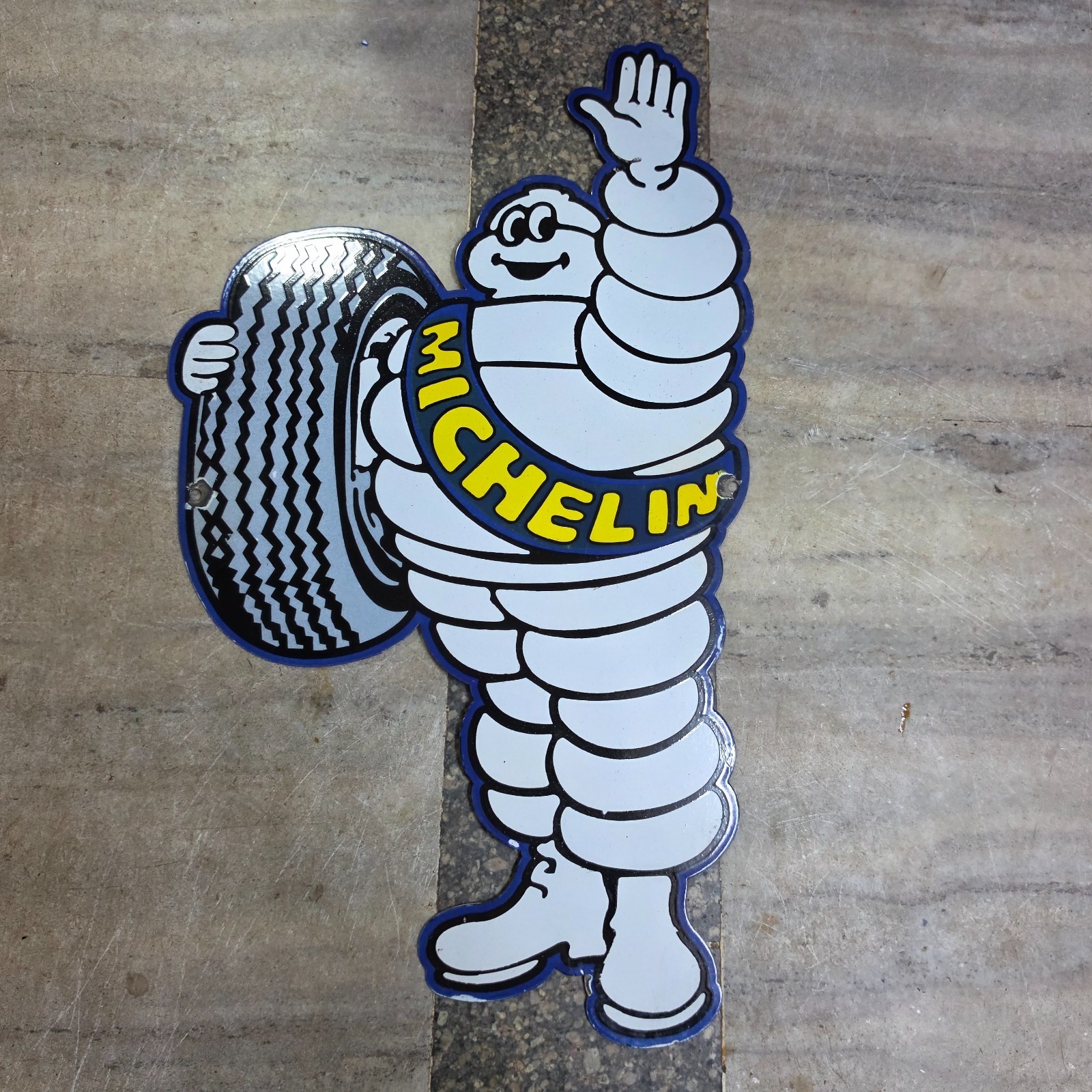 MICHELIN PORCELAIN ENAMEL SIGN 17 X 30 INCHES