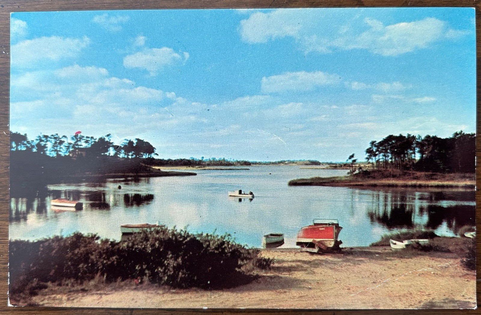 SOUTH DENNIS MA MASS~Bass River from Upper County Road~1960\'s Postcard