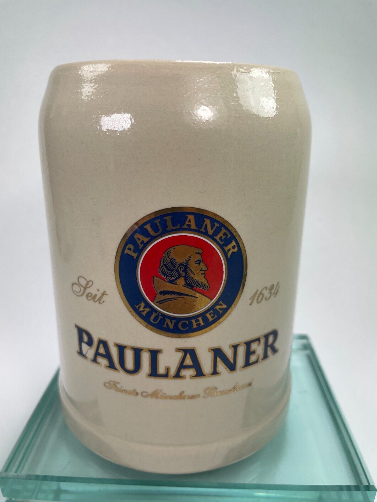 Paulaner Munchen Beer Stein Mug .5 Liter Feit German Vintage Souvenir Cup C55