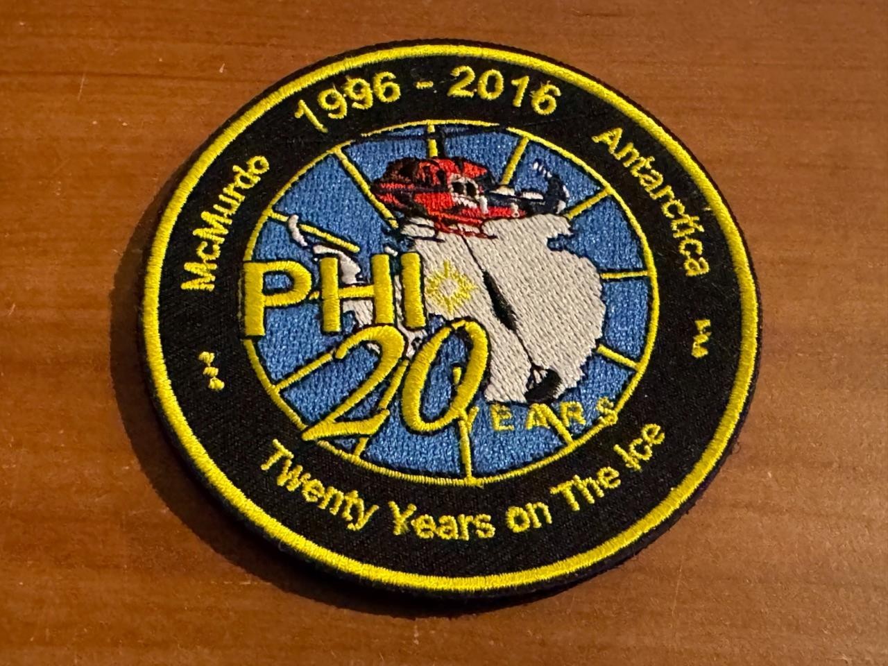 Phi, Inc., 2016 20th Year Supporting McMurdo Station-Antarctica Hook/Loop Patch