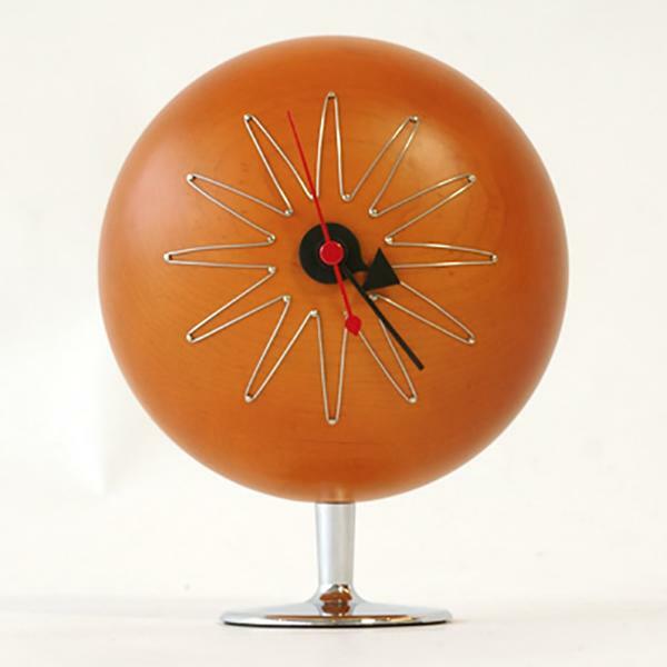 George Nelson Pill Clock Made for Wood Orange Mid Century 150x200mm Reproduct