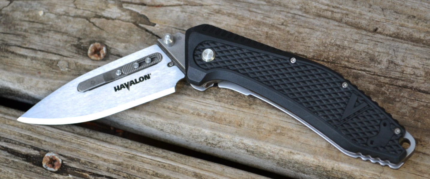 Havalon Redi Quick-Change Blade Black Handle Folding Knife W/Belt Clip-Excellent