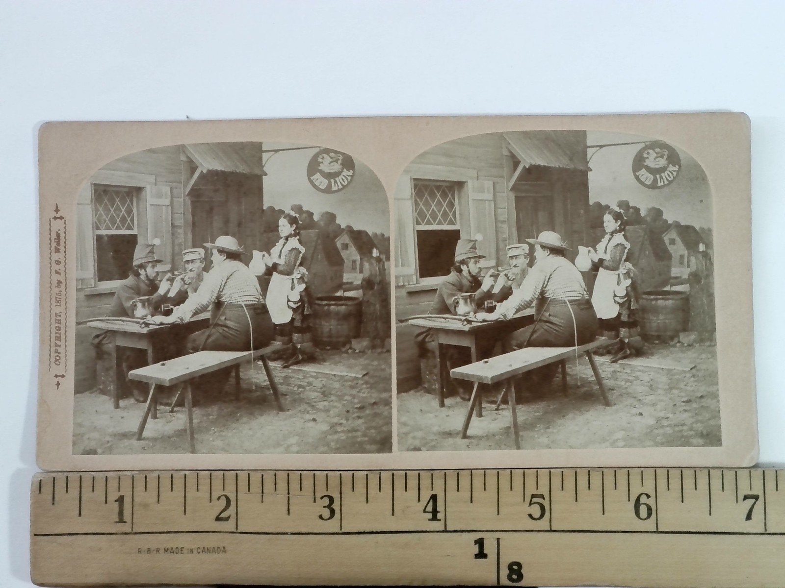 The Village Inn Stereoview F. G. Weller 1876 Littleton NH Red Lion