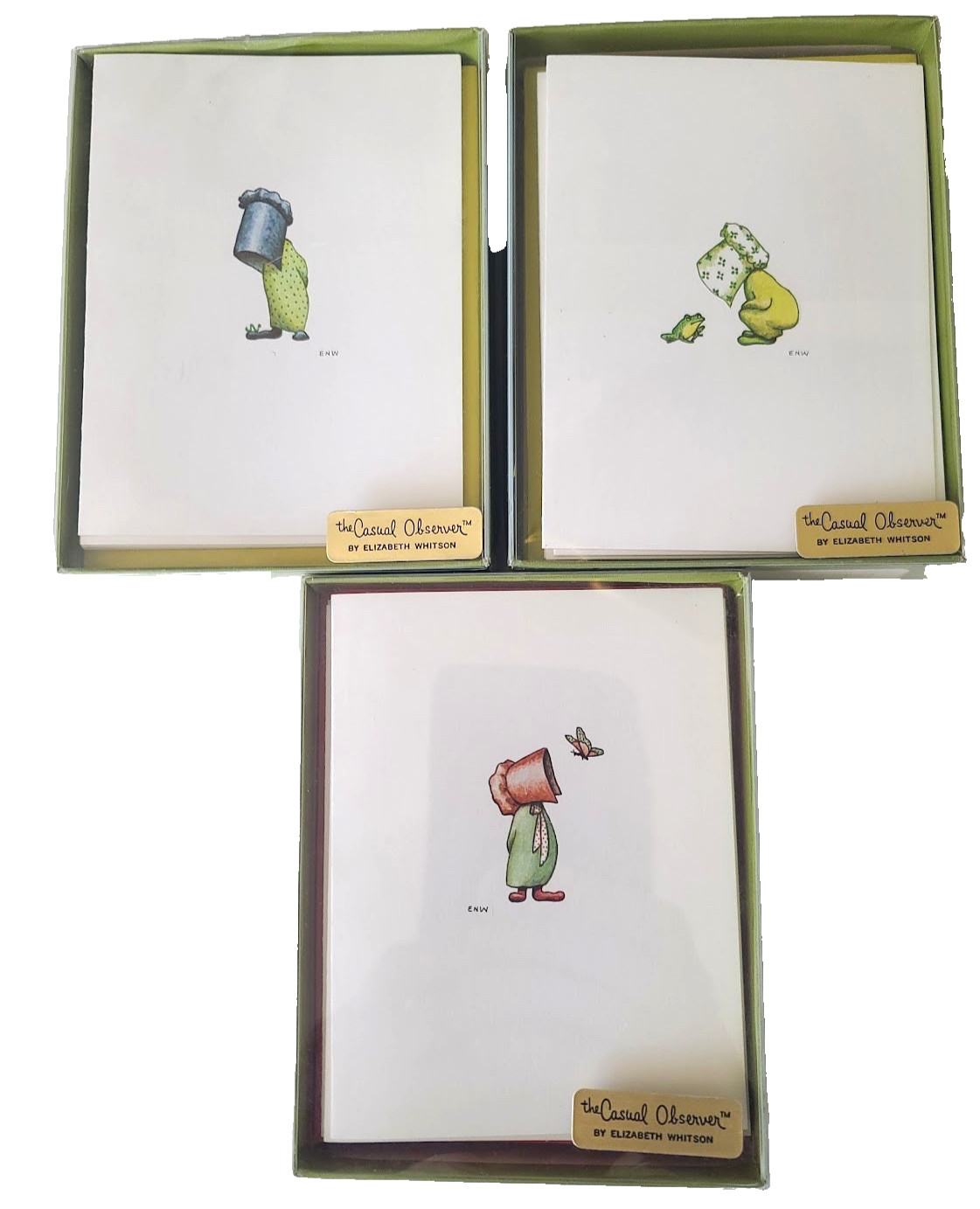 Vtg Elizabeth Whitson The Casual Observer 18 Unused Cards Stationary Note RARE