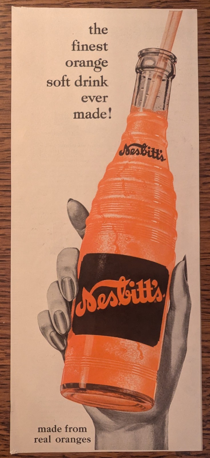Nesbitts Orange Soda 1956 Vintage Half Page Folio Soft Drink Print Ad