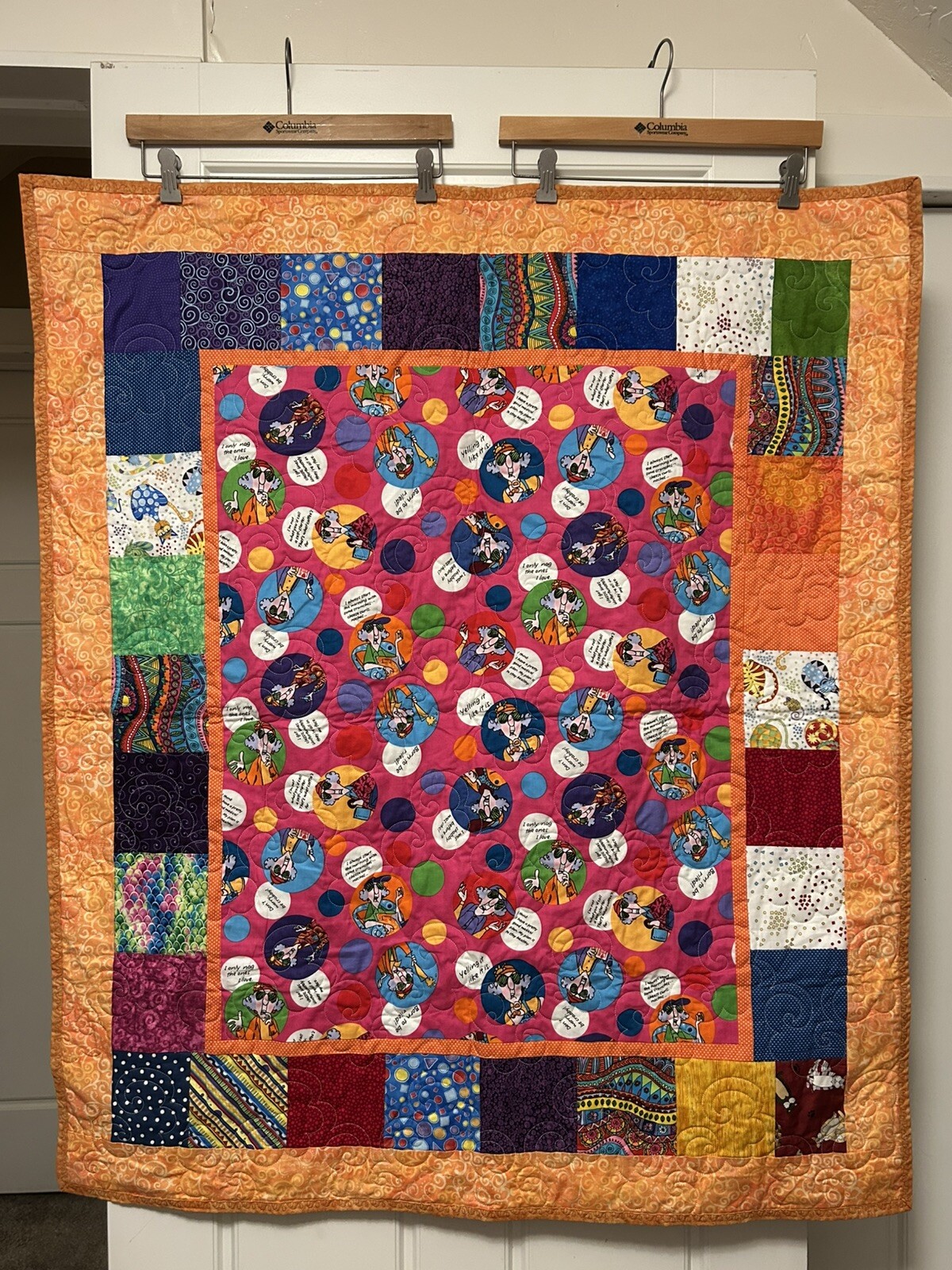 HTF MAXINE Lap Wall Quilt Funny Old Lady Comic Patchwork Blocks 45\