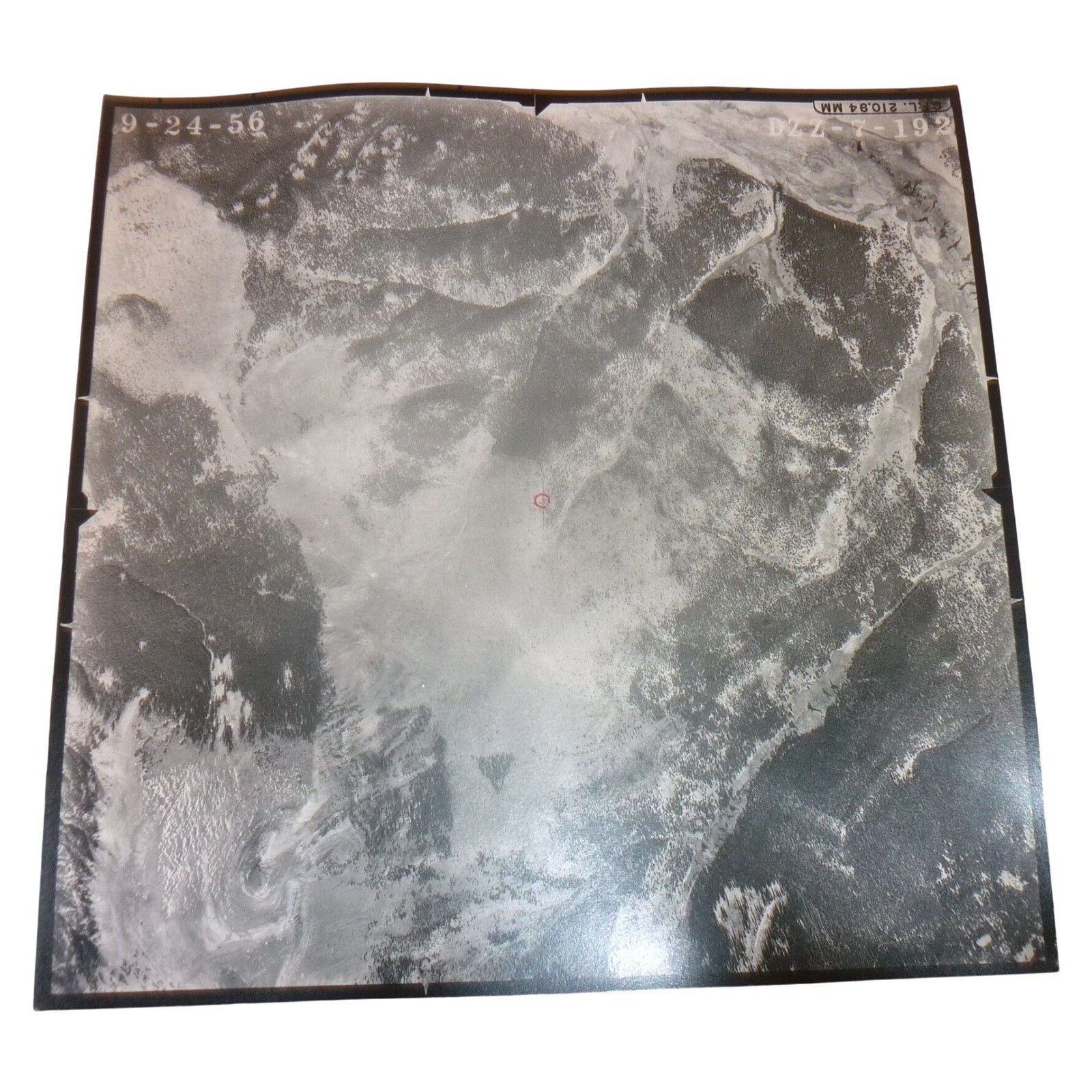 Vintage 1956 Aerial Photography Print Topographical Survey Photo 9x9 DZZ-7-192