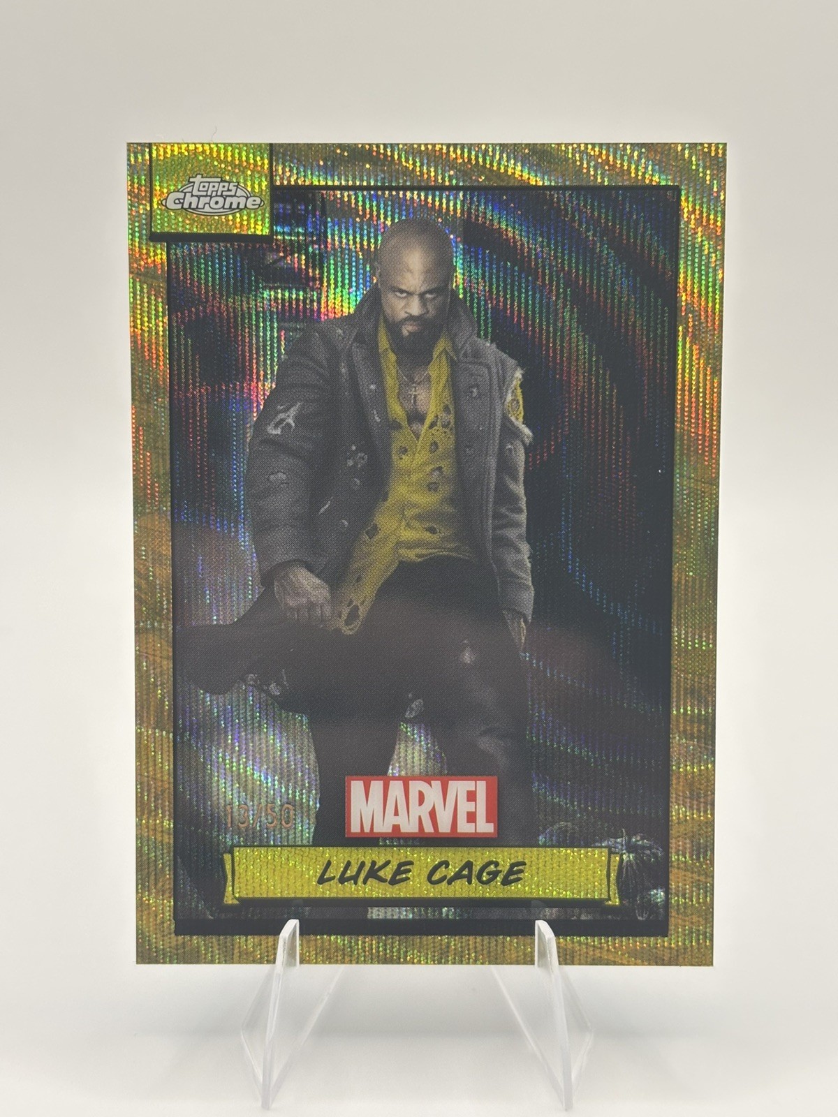 2024 Topps Chrome Marvel Luke Cage Gold Wave Refractor /50 #12