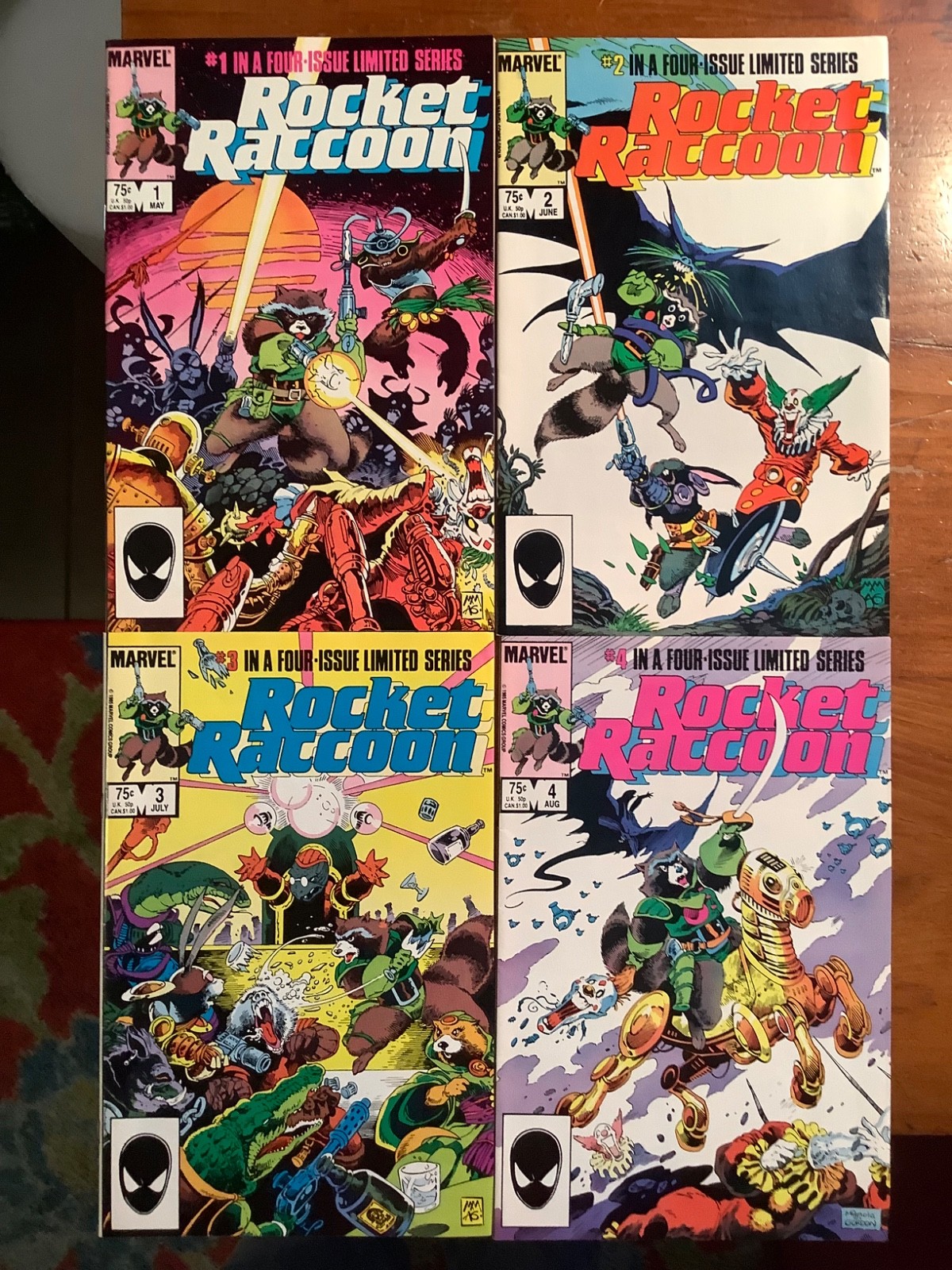 ROCKET RACCOON 1-4 COMPLETE SET (1985 Limited Series) Marvel Mignola Art NM