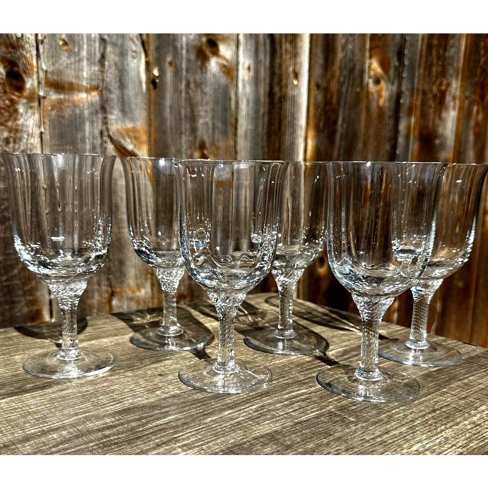 Gorham Crystal Retired 1974-1979 'Octette Clear' Wine Glasses-Excellent-Set of 6