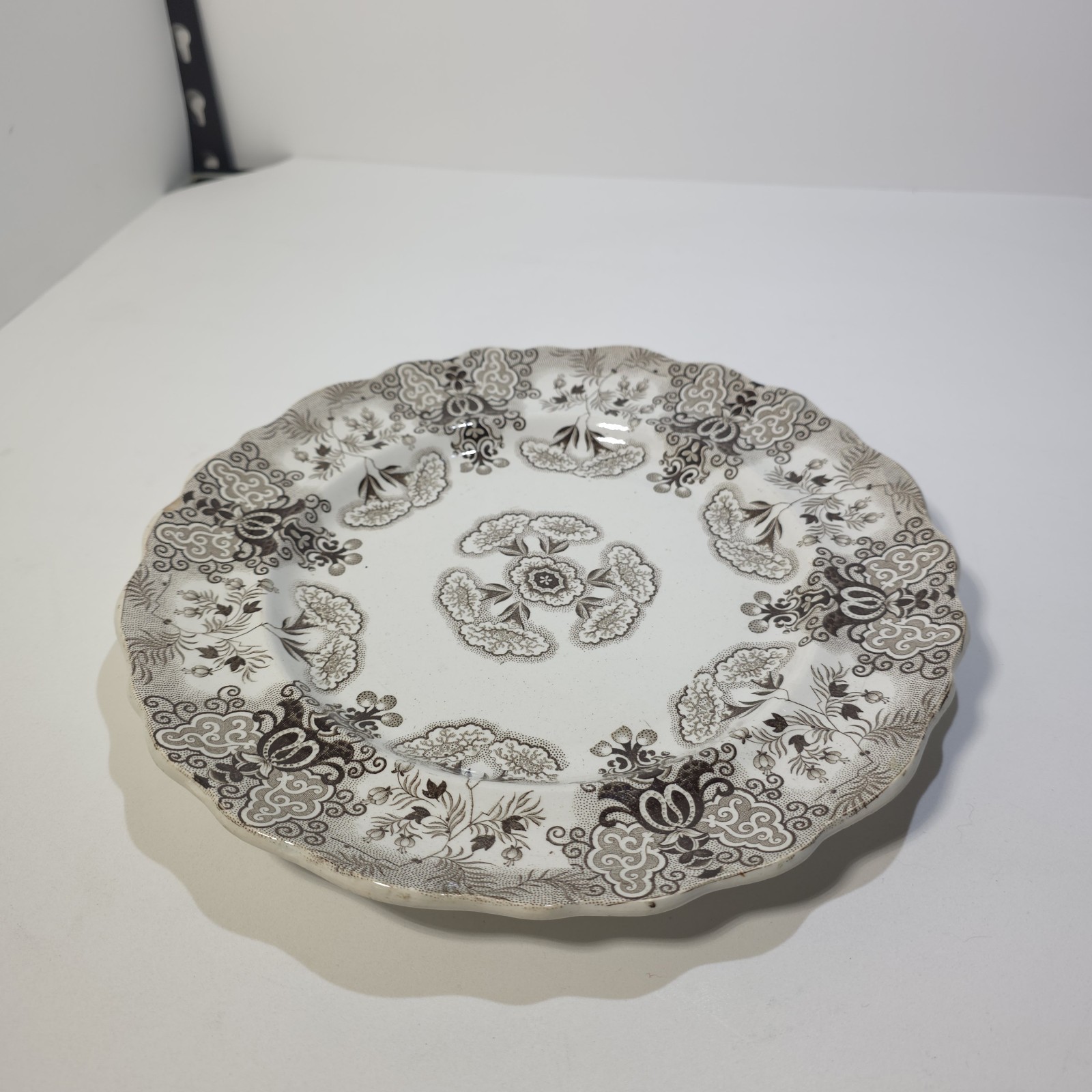 Antique William Adams Staffordshire Palestine Brown Transferware Plate 10.5 In