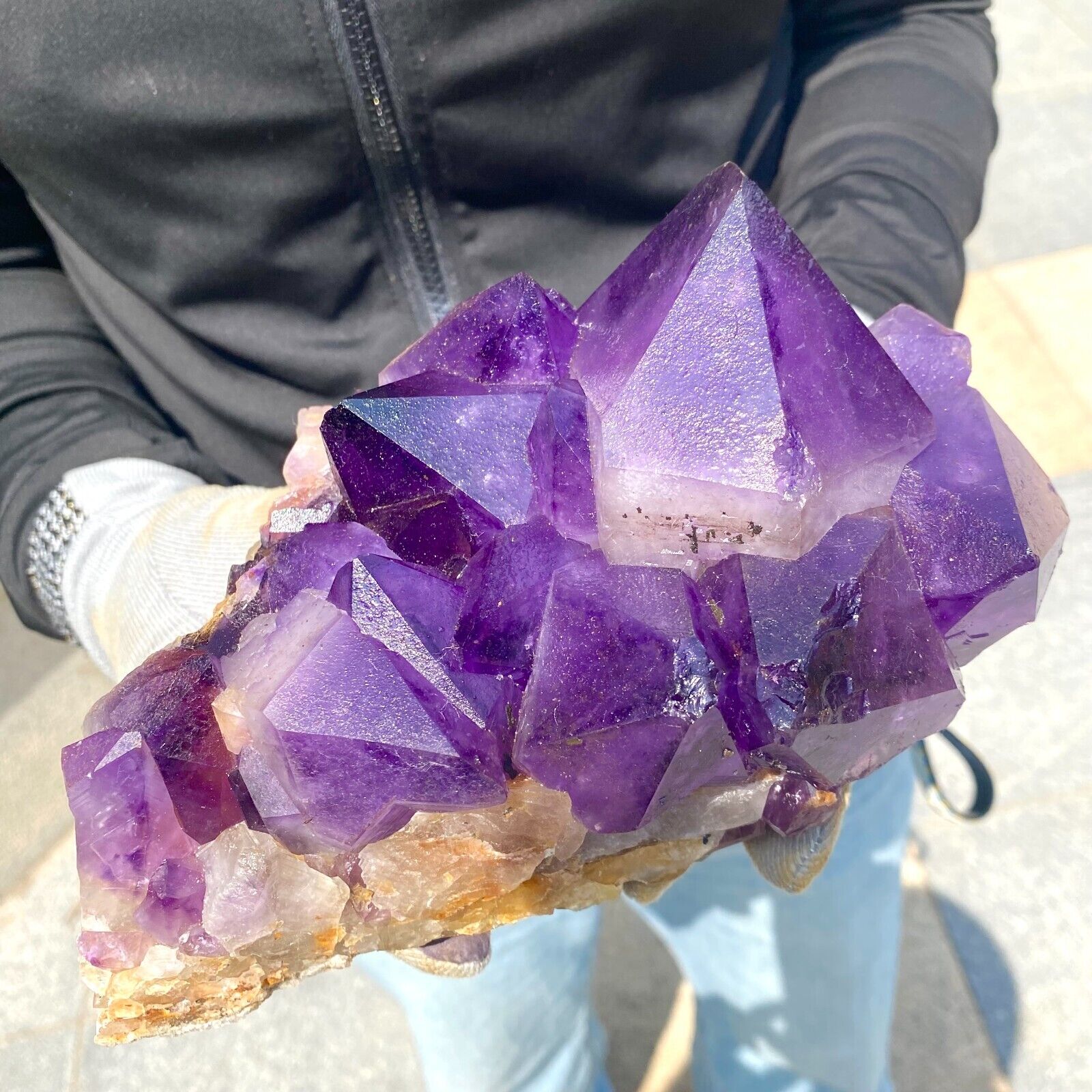 4.96LB Natural Amethyst Point Quartz Crystal Rock Stone Purple Mineral Spe