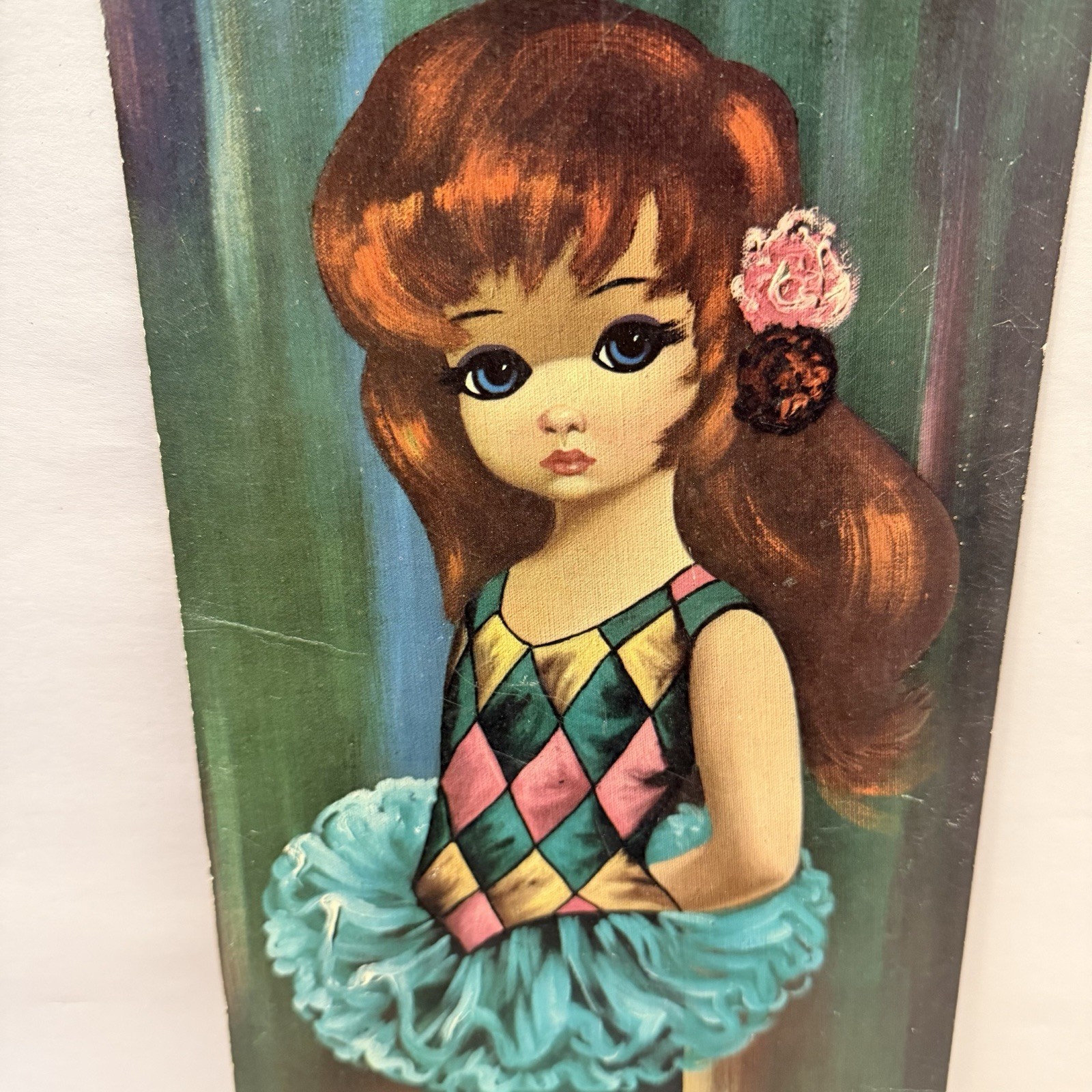 Soroka Eden Big Eyes Girl 1960 Lithograph MCM Wall Art Decor 15