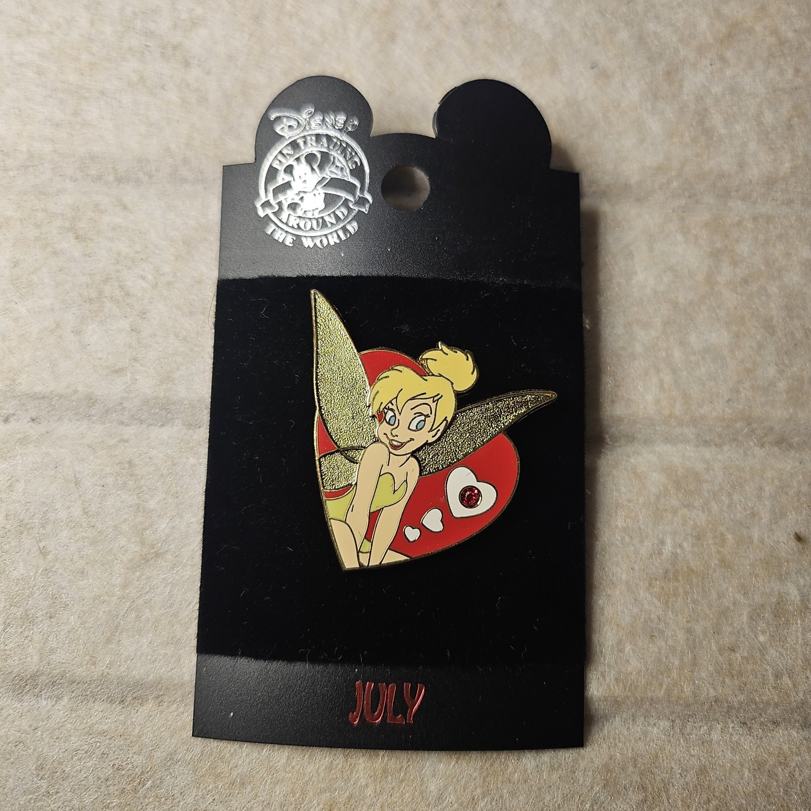 2007 Disney Tinker Bell Birthstone Collection July Ruby Red