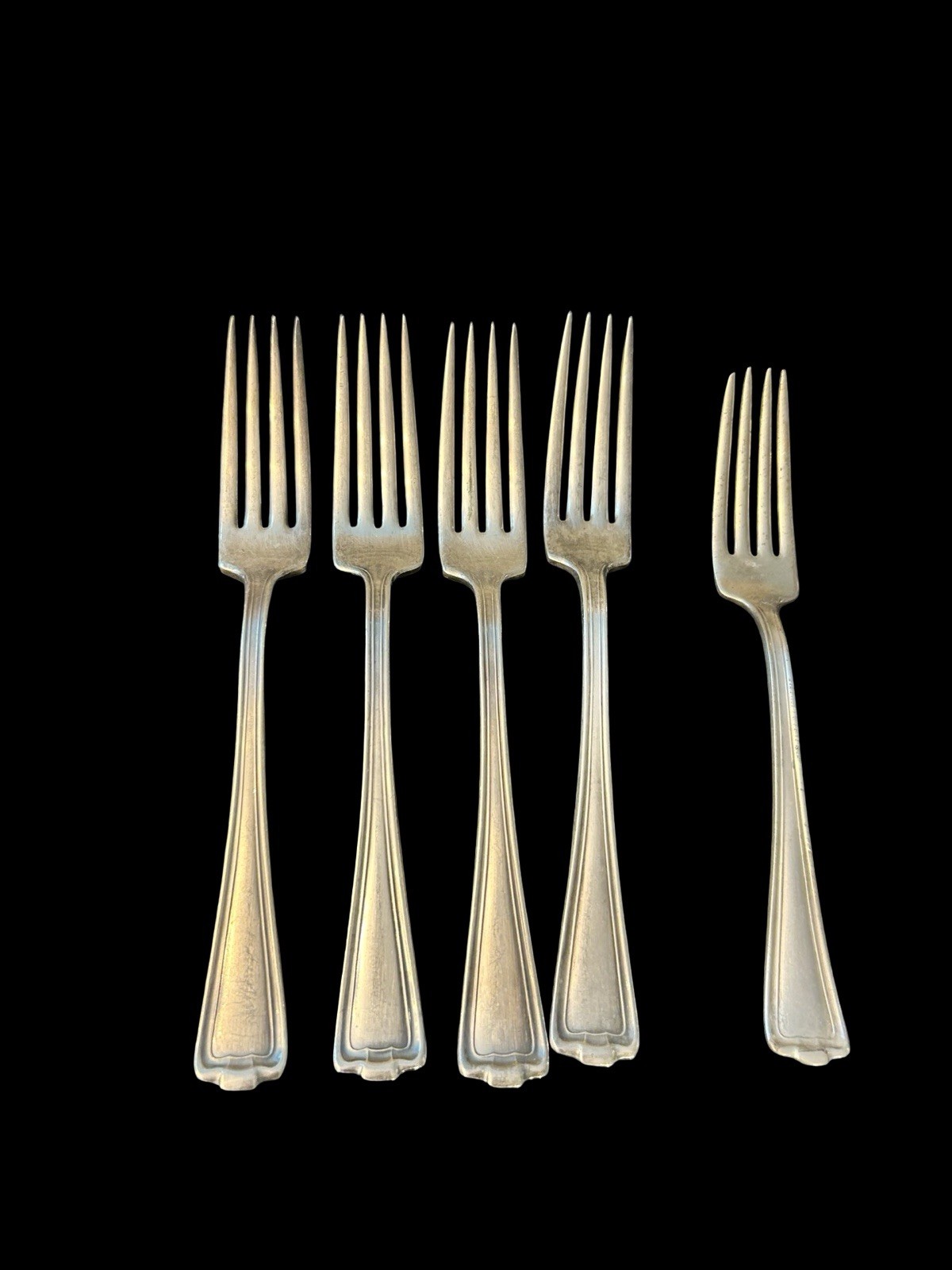 Lot Of 5 Colonial 1847 Rogers Dinner & Salad Forks Silverplate