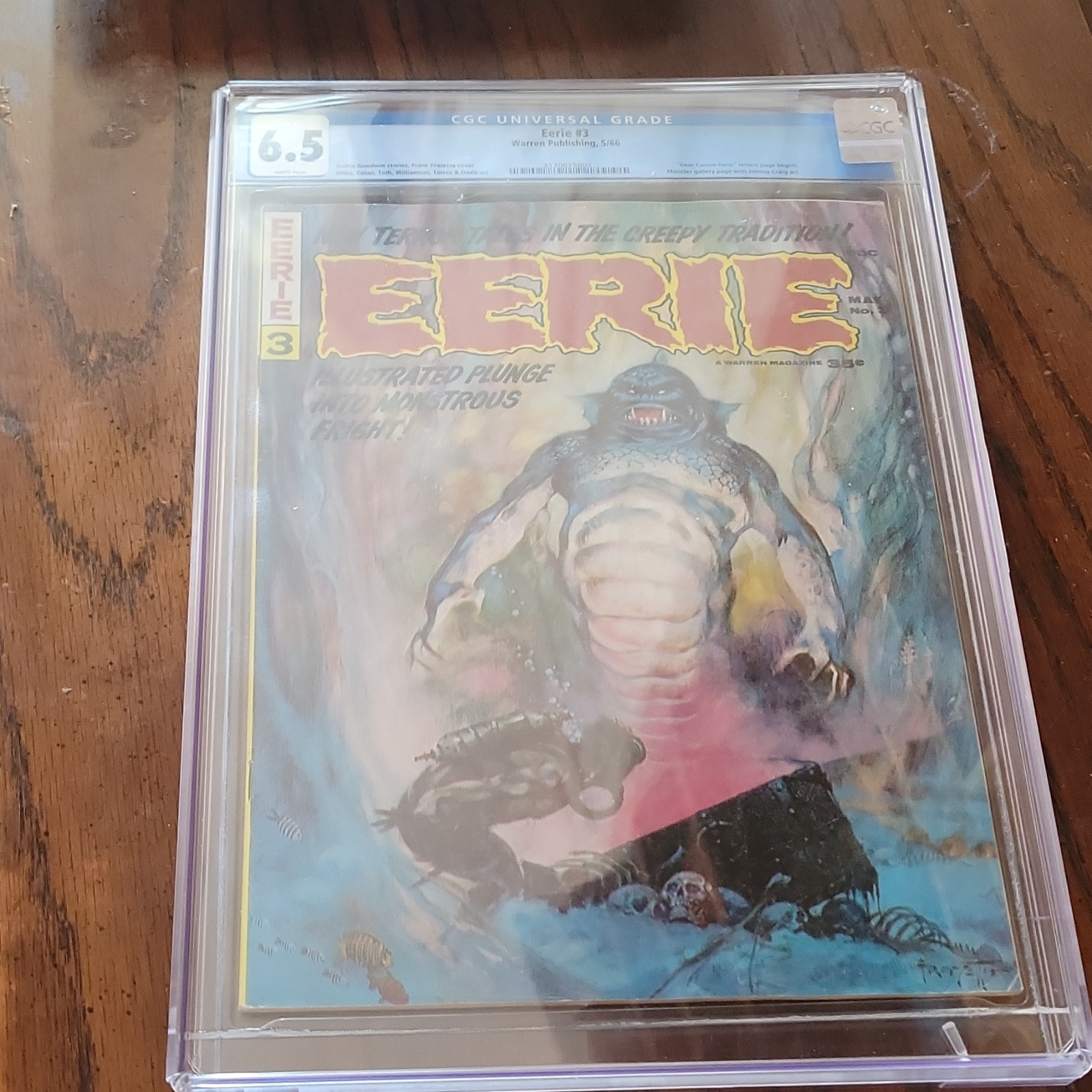 Eerie #3 Warren Publishing 1970 CGC 6.5 Fine+ Roy Thomas Frazetta Cover