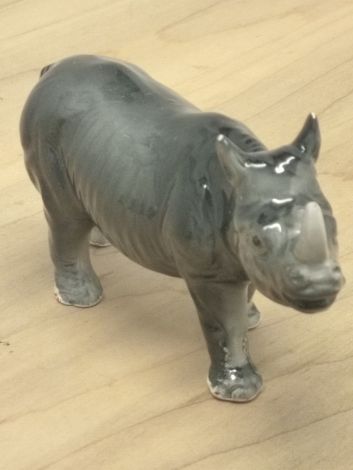 VTG MCM CERAMIC / PORCELAIN RHINOCEROS FIGURINE COLLECTIBLE JAPAN 5\