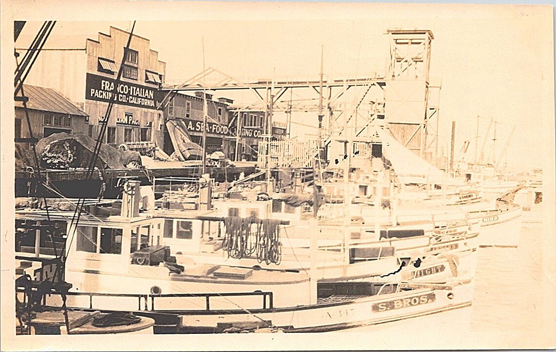Real Photo California Dock Scene Seafood Packing Shops 1920s San Francisco?