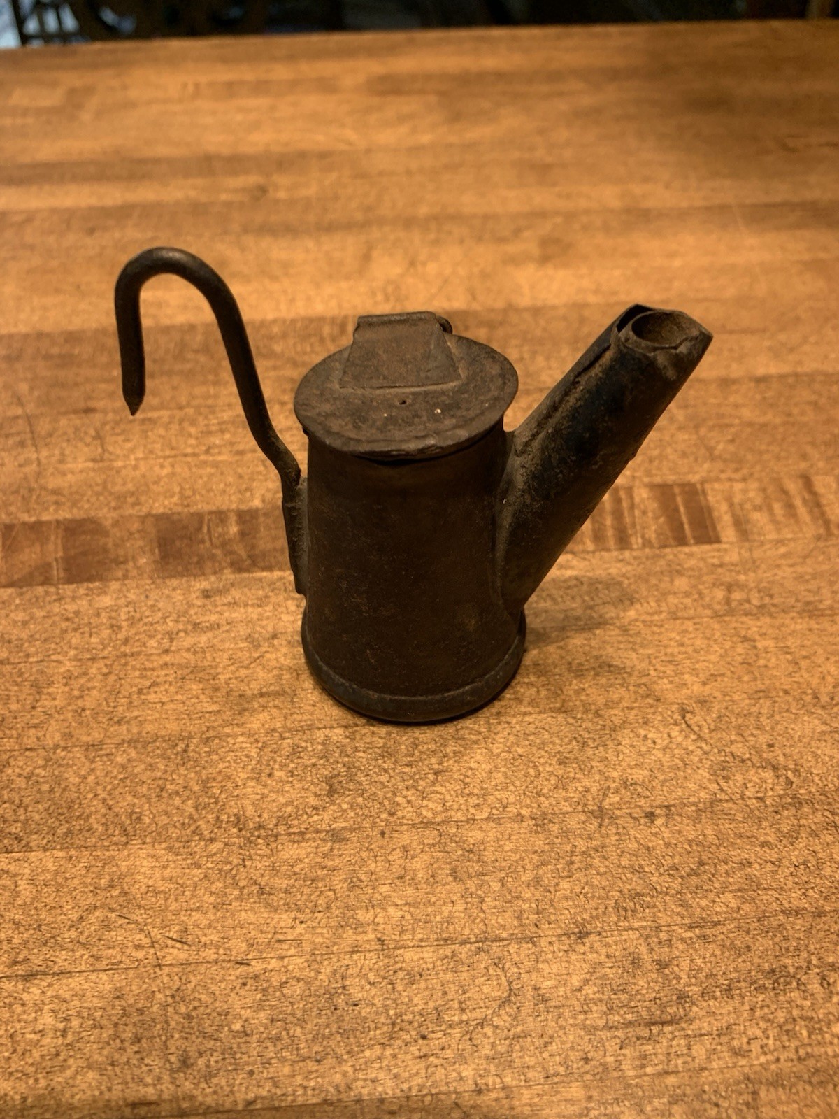 Antique Tin Coal Miners Lamp- Betty-Mining Wall Light-Early Whale Oil-Primitive