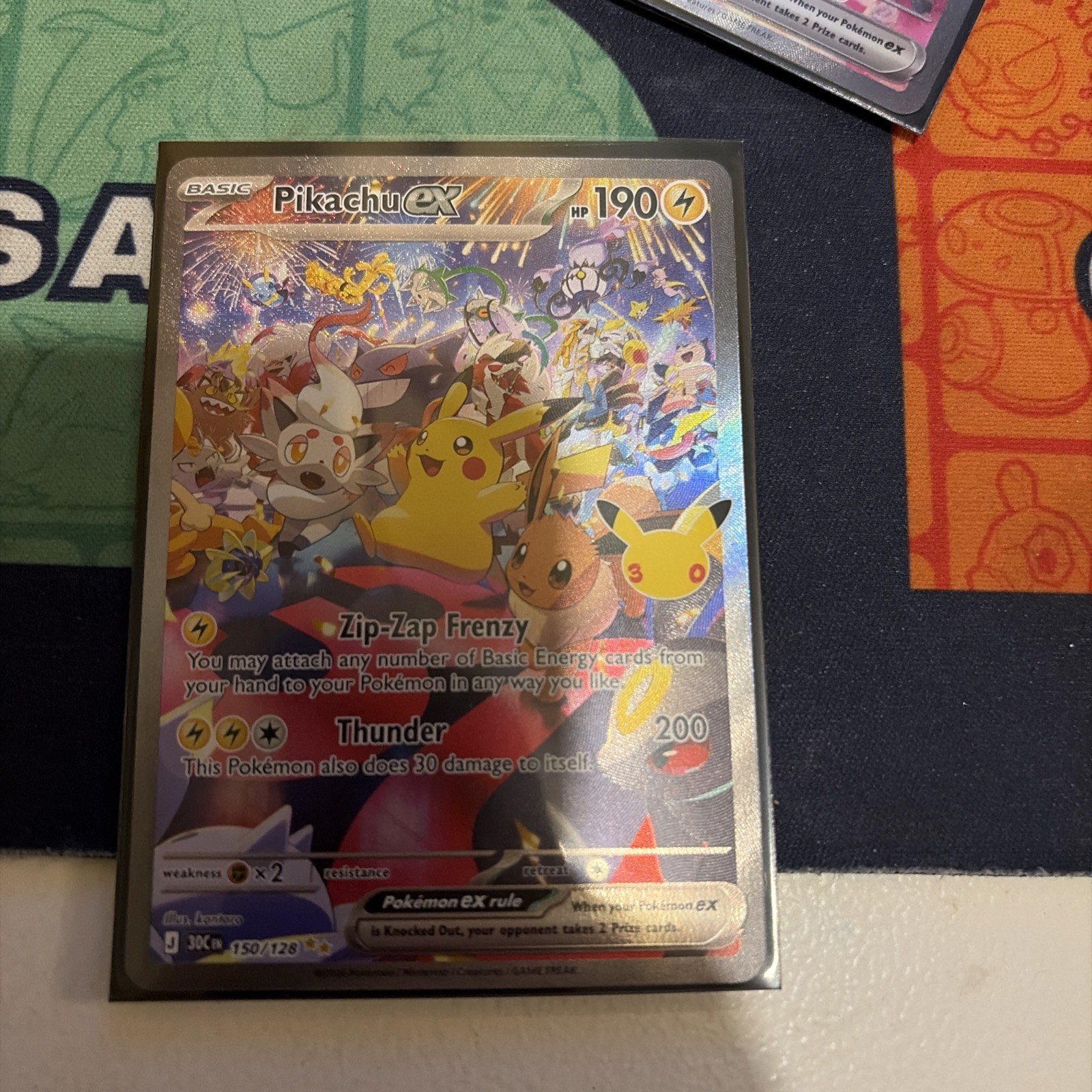 Pikachu ex 150/128 Me: 30th Celebration Holo