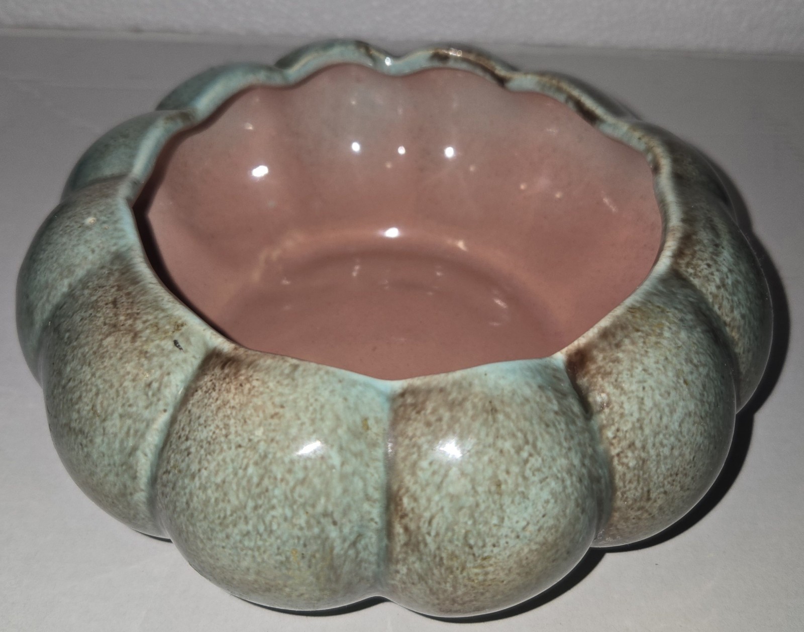 Gonder Pottery E 12 Lobed Console Bowl Planter Early Mark 1940s USA