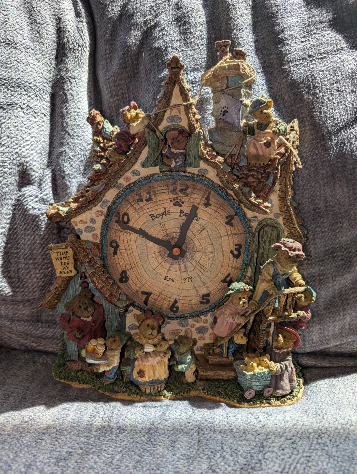 The Boyds Bears Collector Clock Danbury Mint Time Waits For No Bear Tested Read