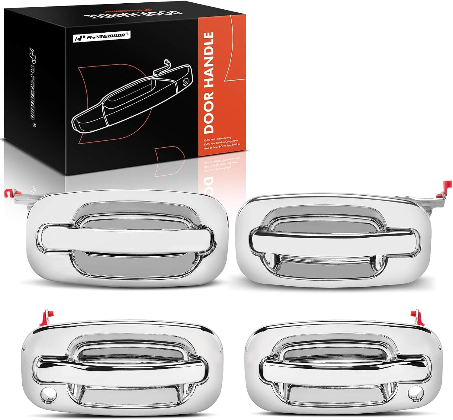 - 4Pcs Chrome Exterior Door Handles - Compatible with Chevy Silverado 1500 2500 - 4Pcs Chrome Exterior Door Handles - Compatible with Chevy Silverado 1500 2500