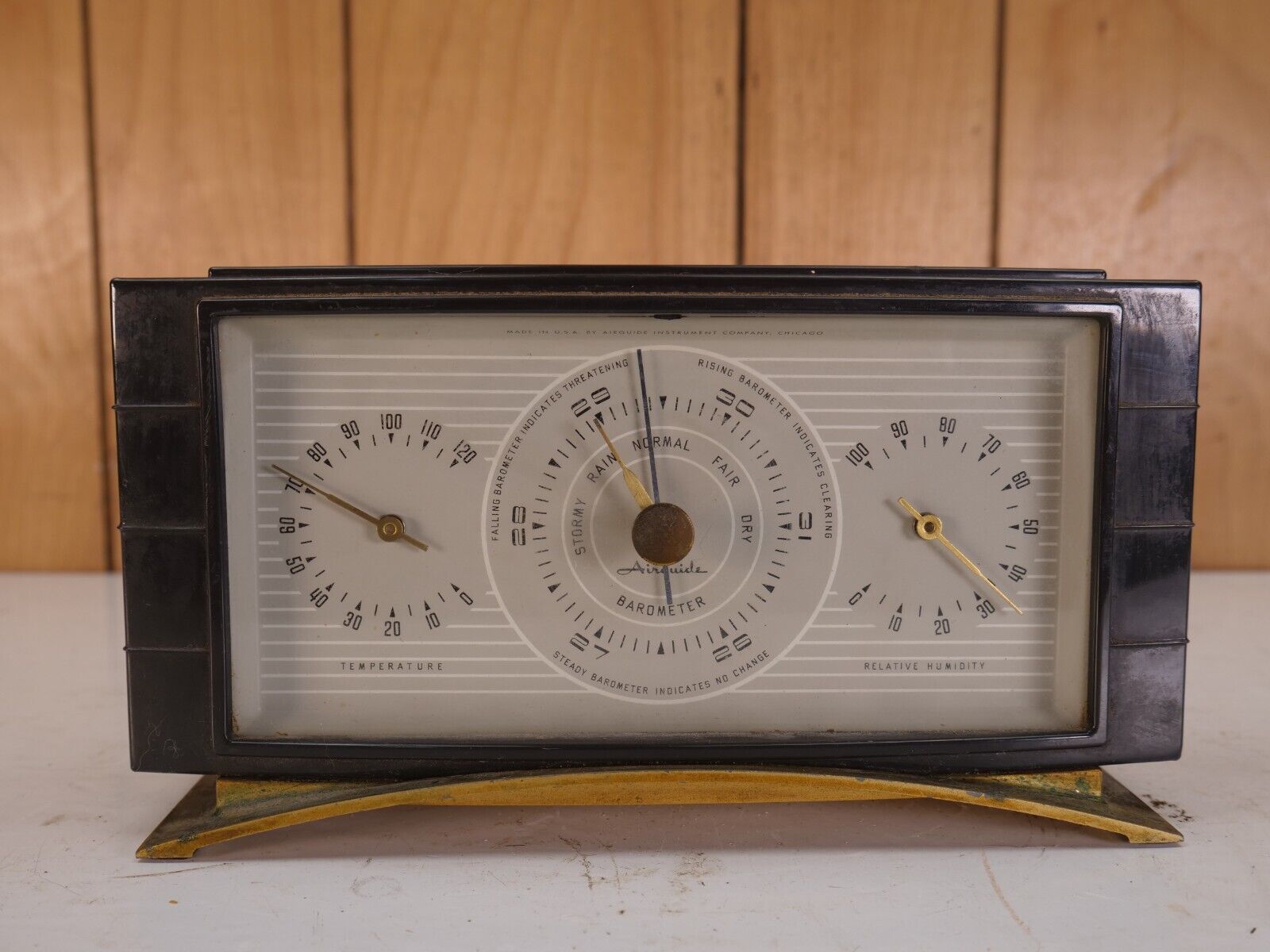 Vintage Airguide Instrument Chicago Company - Temperature, Barometer, Humidity