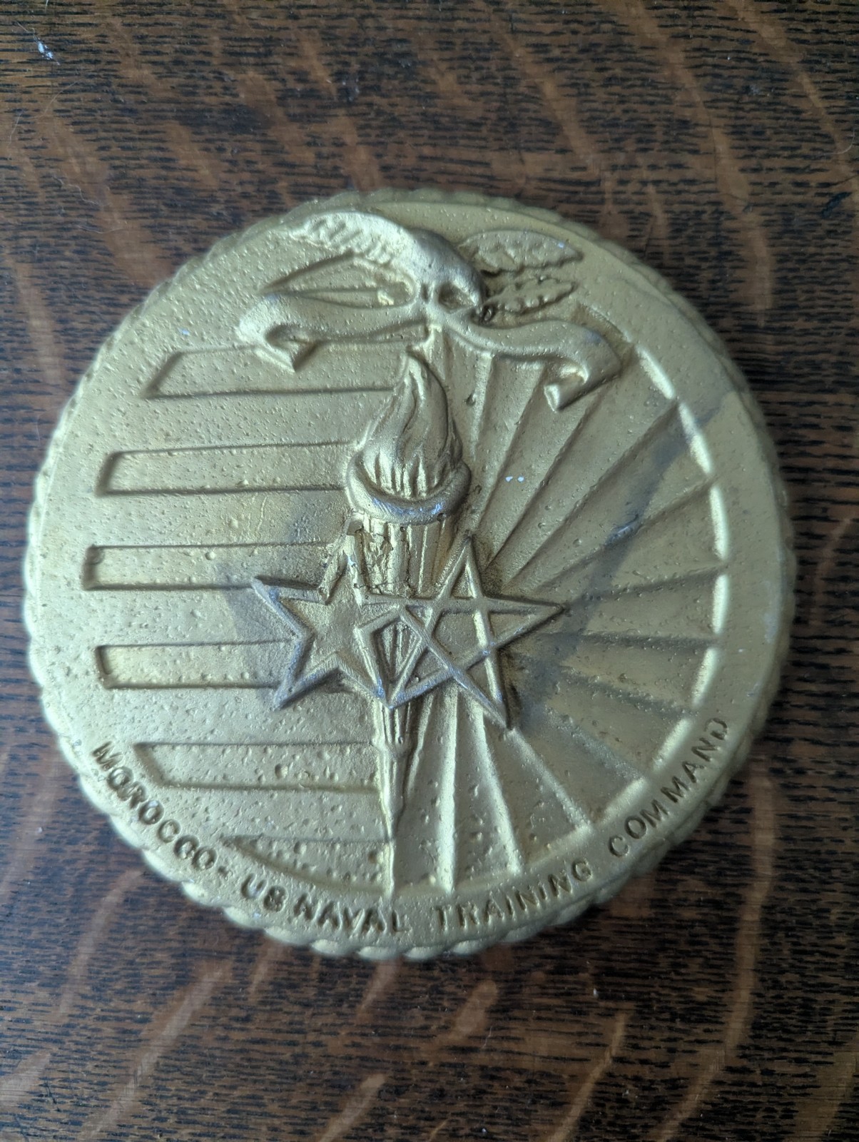 US Naval Training Command Morocco  Ship Old U.S. Navy Military Plaque Rare 