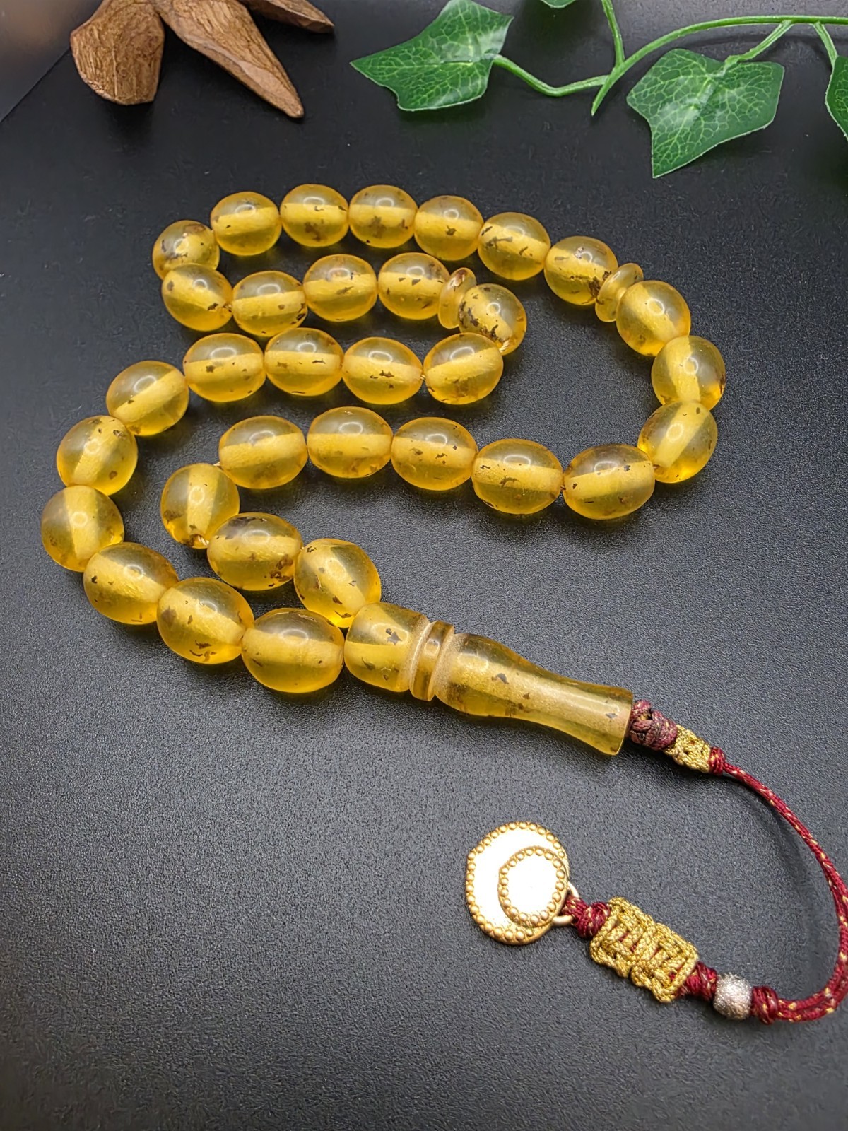Antique Amber Dust  Rosary Prayer 33 Beads Misbah مسباح انتيك تراب كهرب